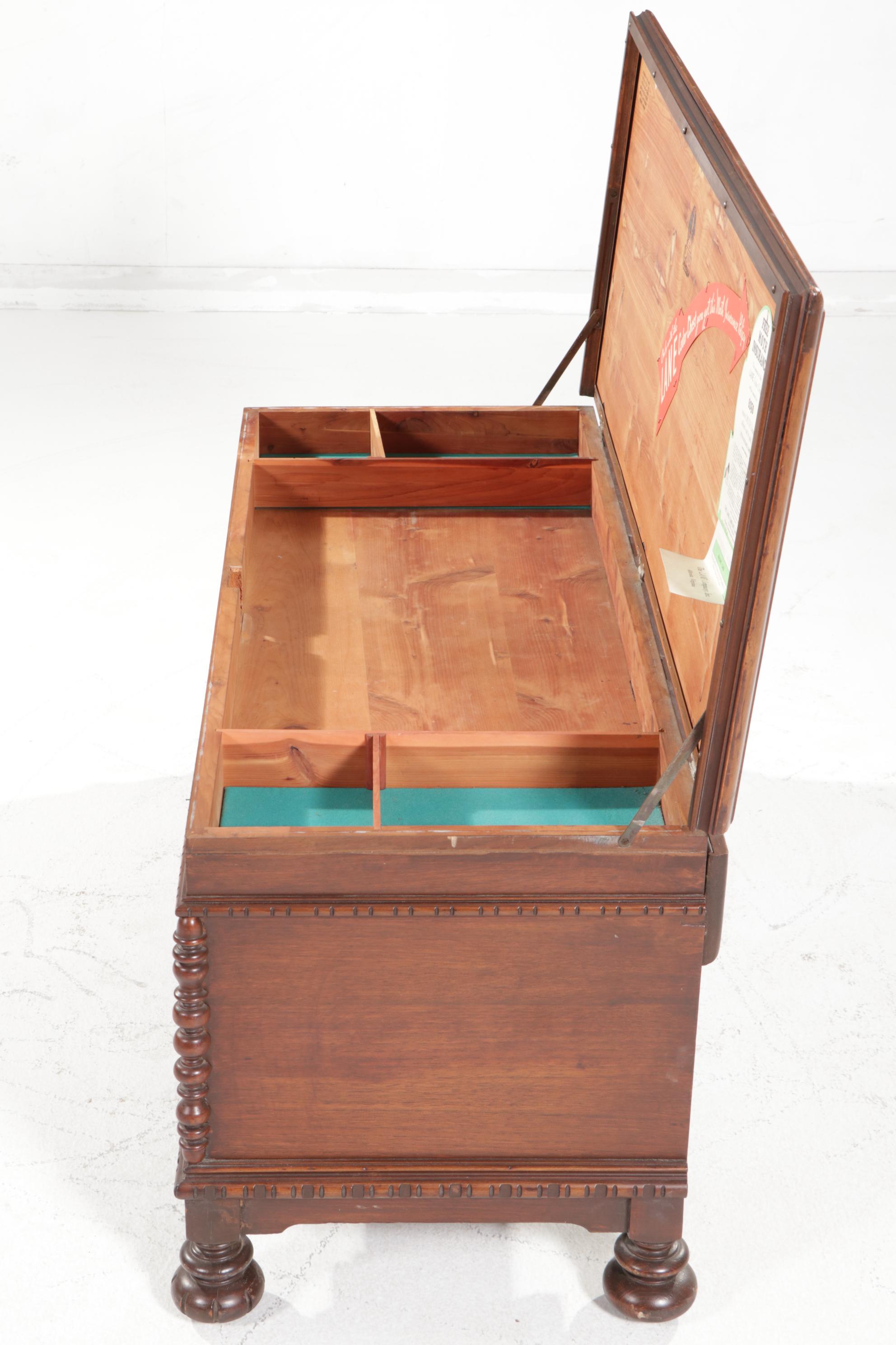 Lane Furniture Spanish Baroque Style Cedar Lined Blanket Chest, 1930s