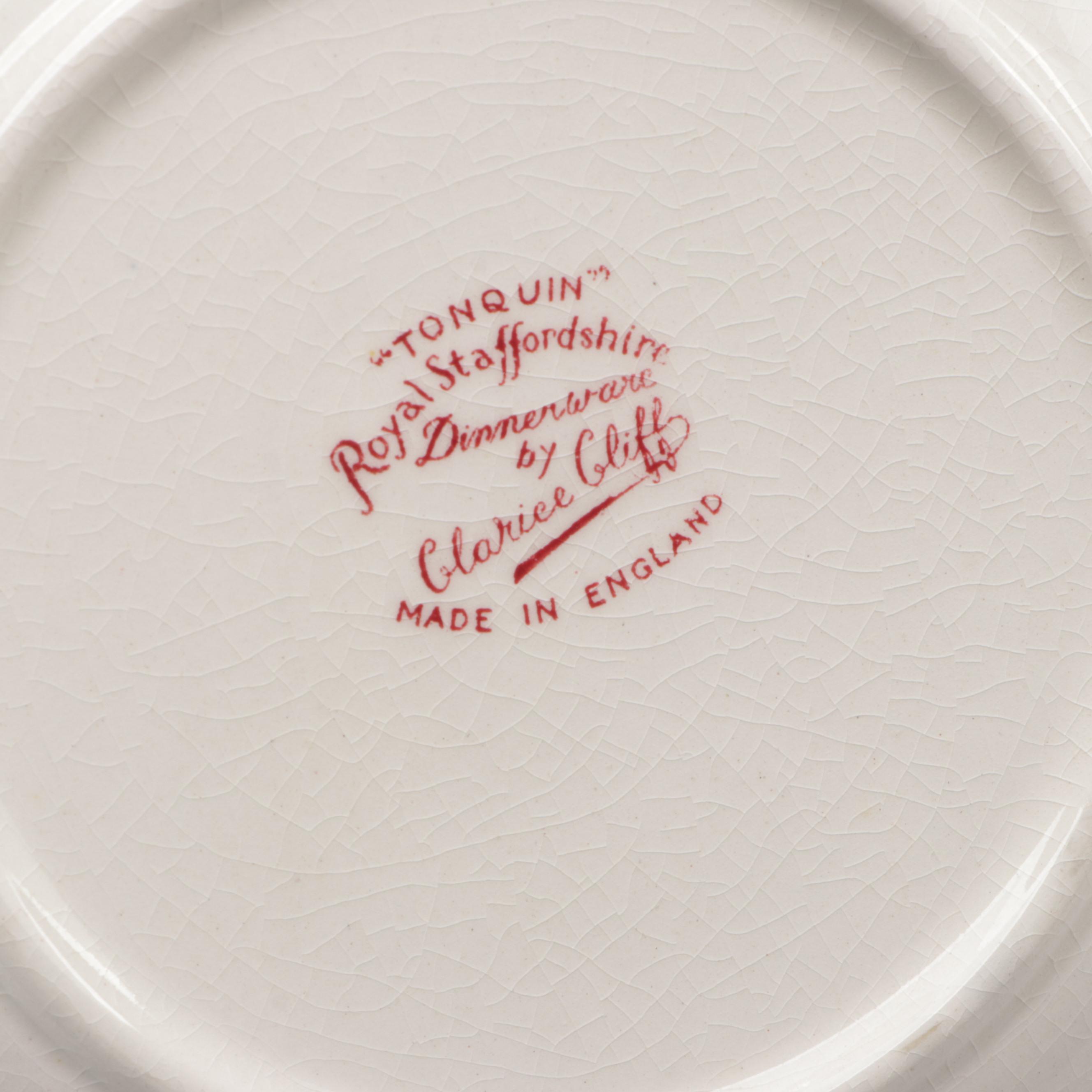 Clarice Cliff for Royal Staffordshire "Tonquin" Dinnerware, Mid-20th Century