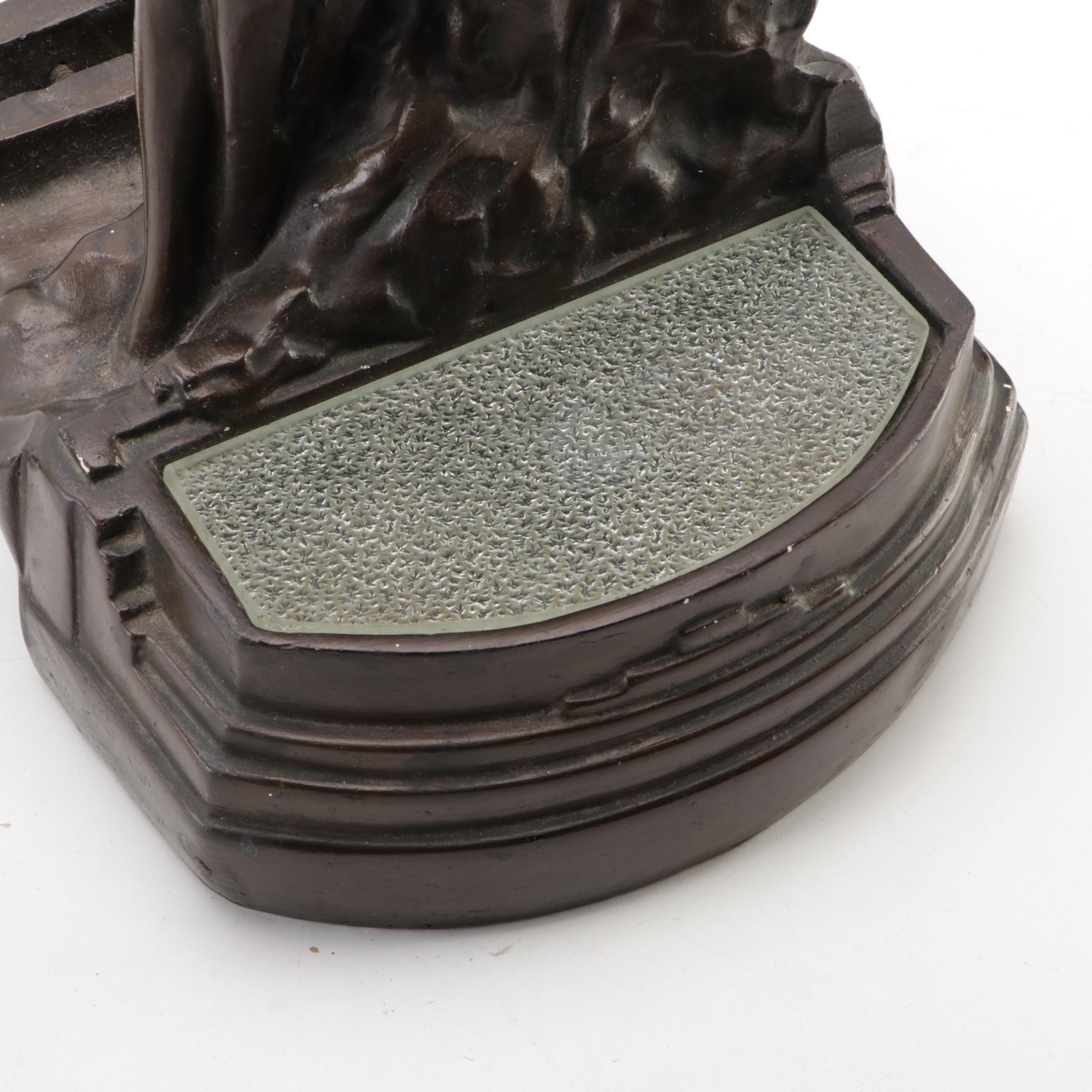 Mackey Art Deco Nude Woman TV Lamp with Pebble Glass Diffuser, 1940s