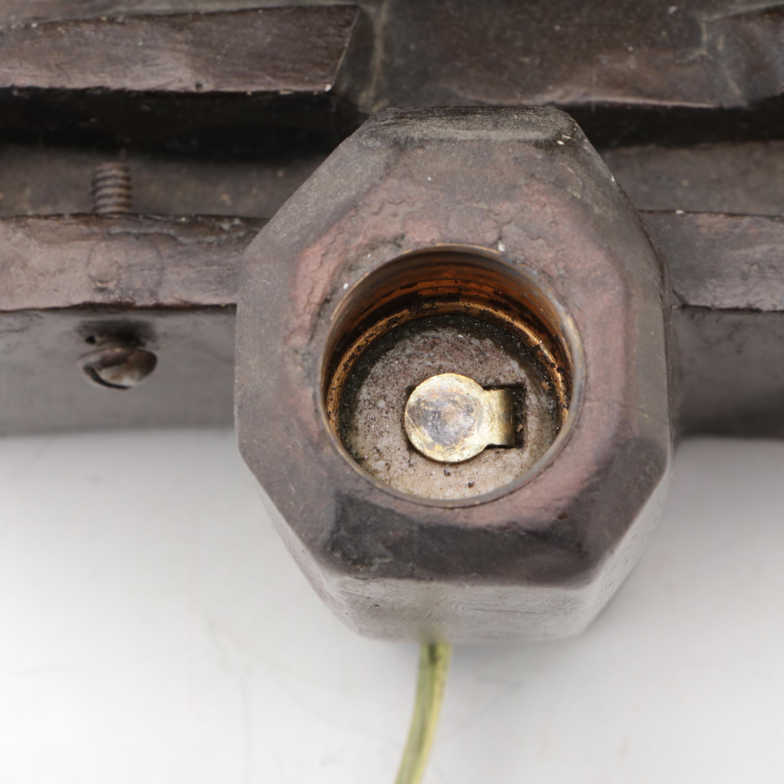 Mackey Art Deco Nude Woman TV Lamp with Pebble Glass Diffuser, 1940s