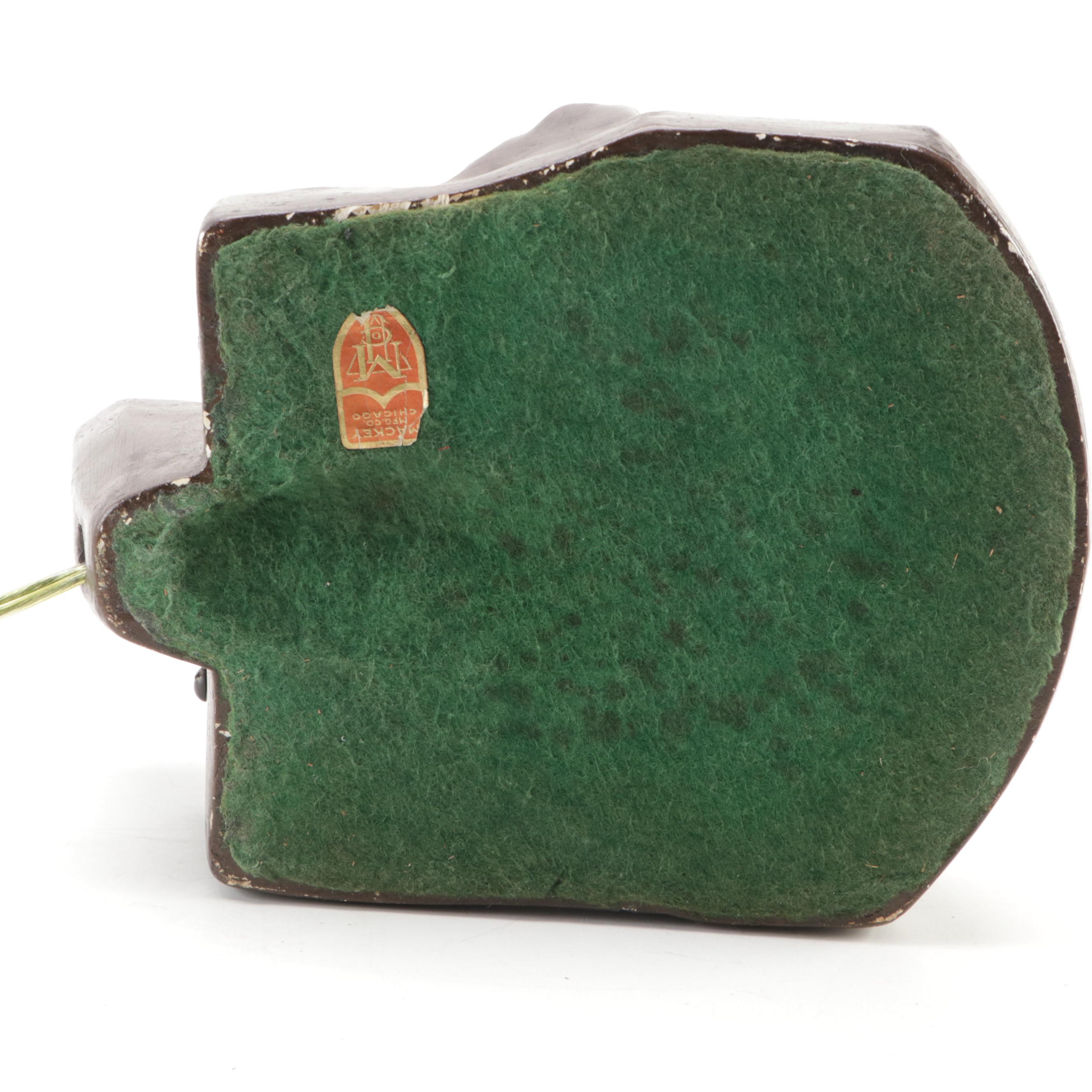 Mackey Art Deco Nude Woman TV Lamp with Pebble Glass Diffuser, 1940s