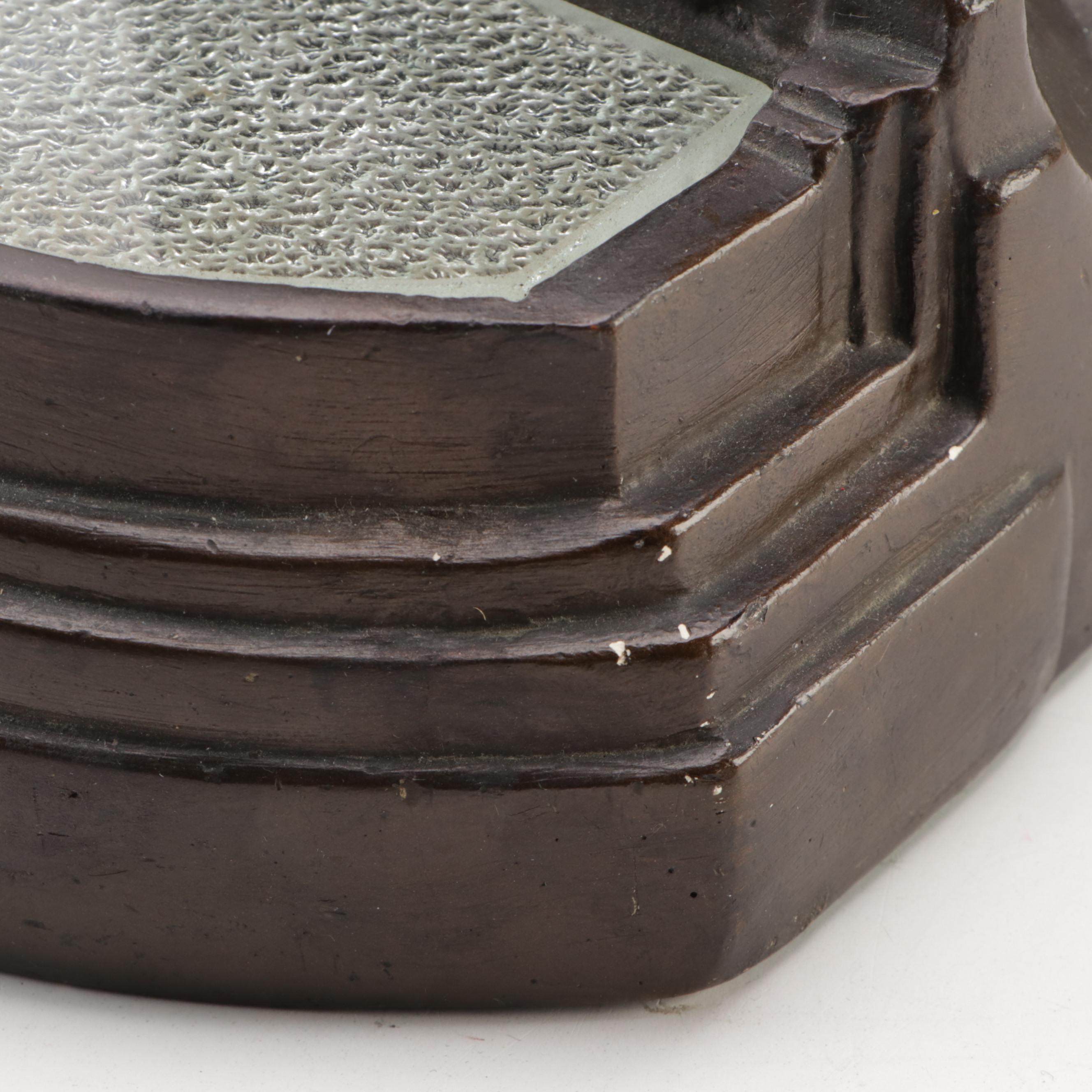 Mackey Art Deco Nude Woman TV Lamp with Pebble Glass Diffuser, 1940s