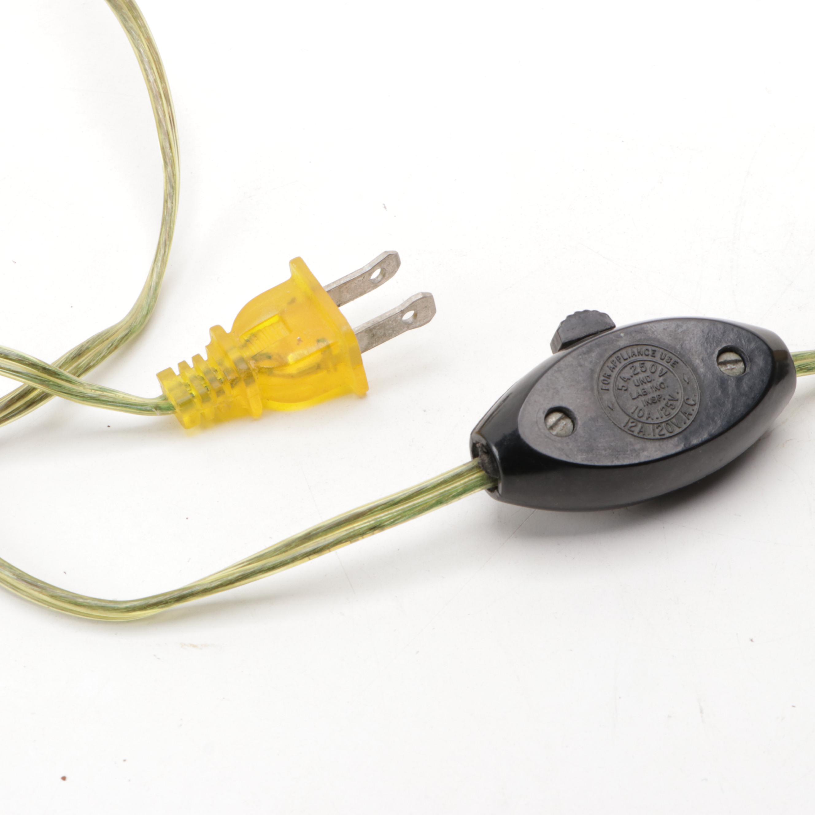 Mackey Art Deco Nude Woman TV Lamp with Pebble Glass Diffuser, 1940s