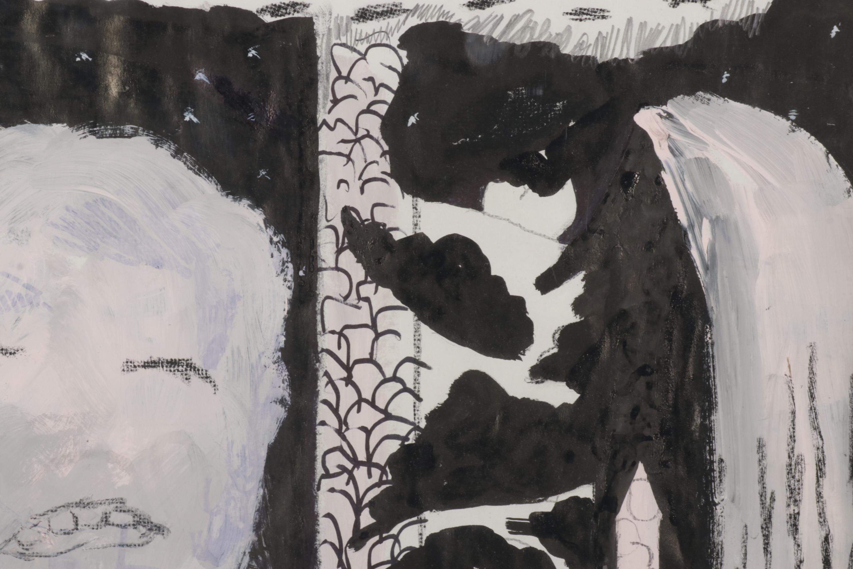 Philip The Transplant Abstract Figural Mixed Media Painting, 2012