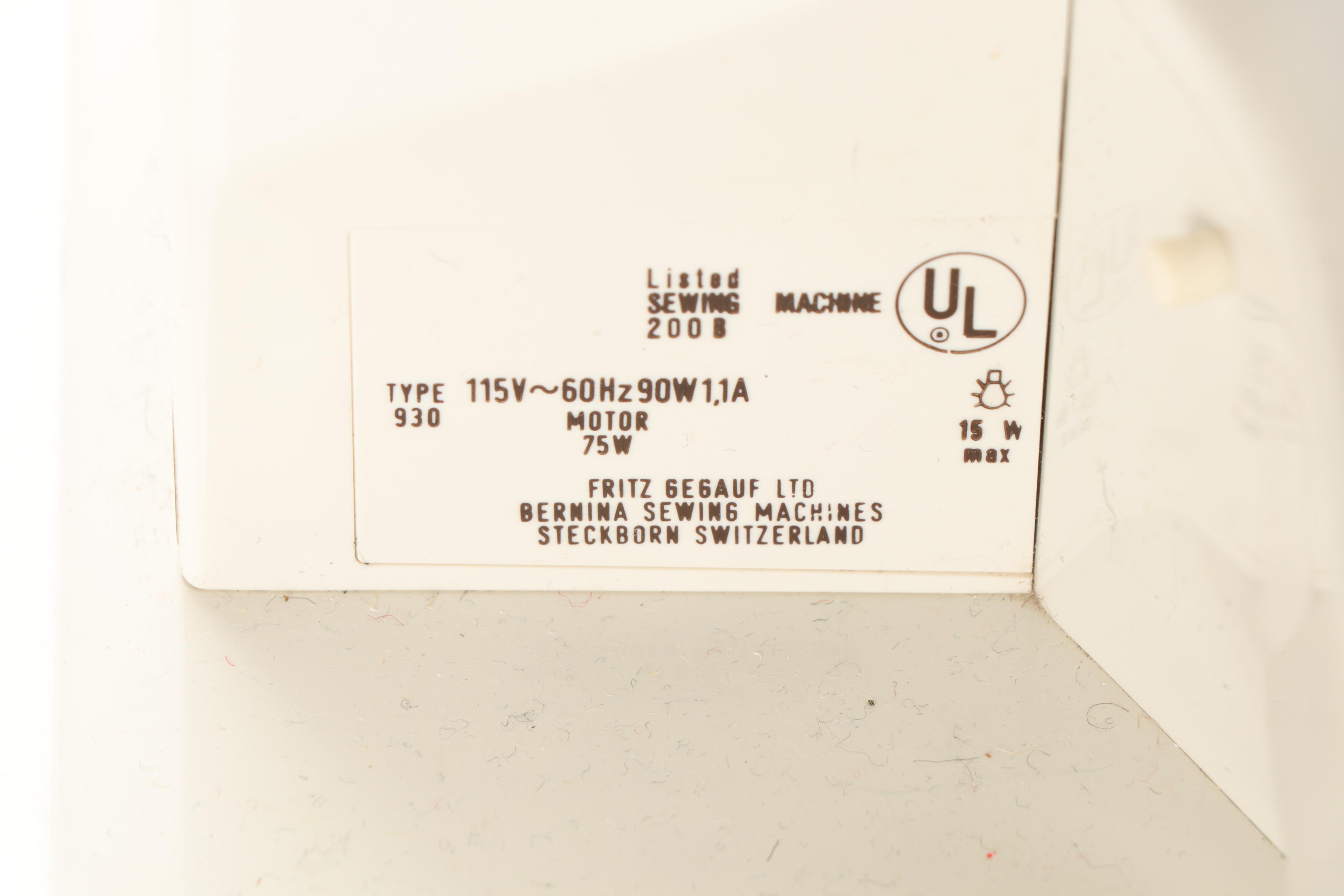 Bernina Swiss Model 930 Electric Sewing Machine, Mid-20th Century