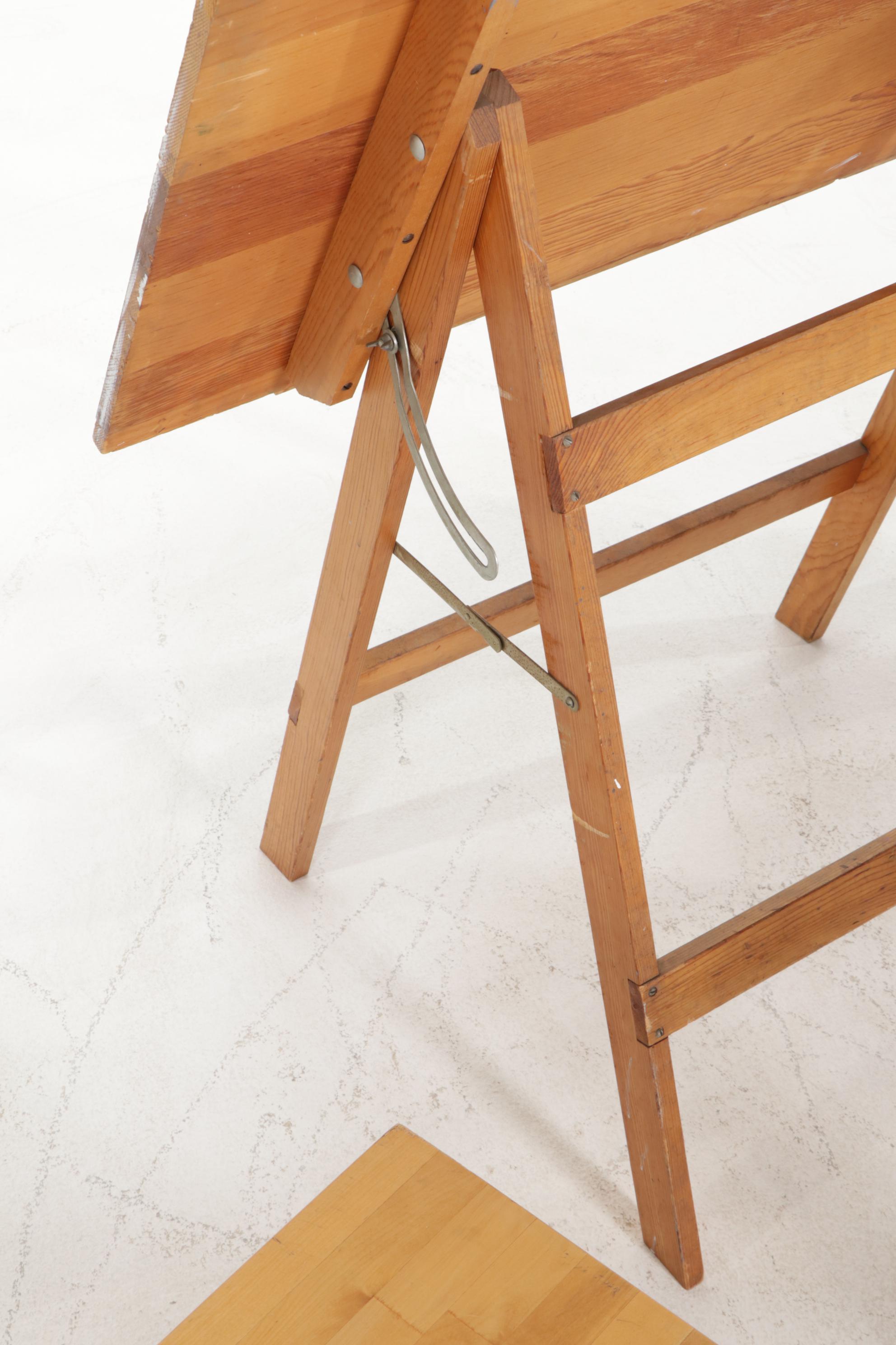 Drafting Table and Telescoping Light, Folding Card Table and IKEA Side Table