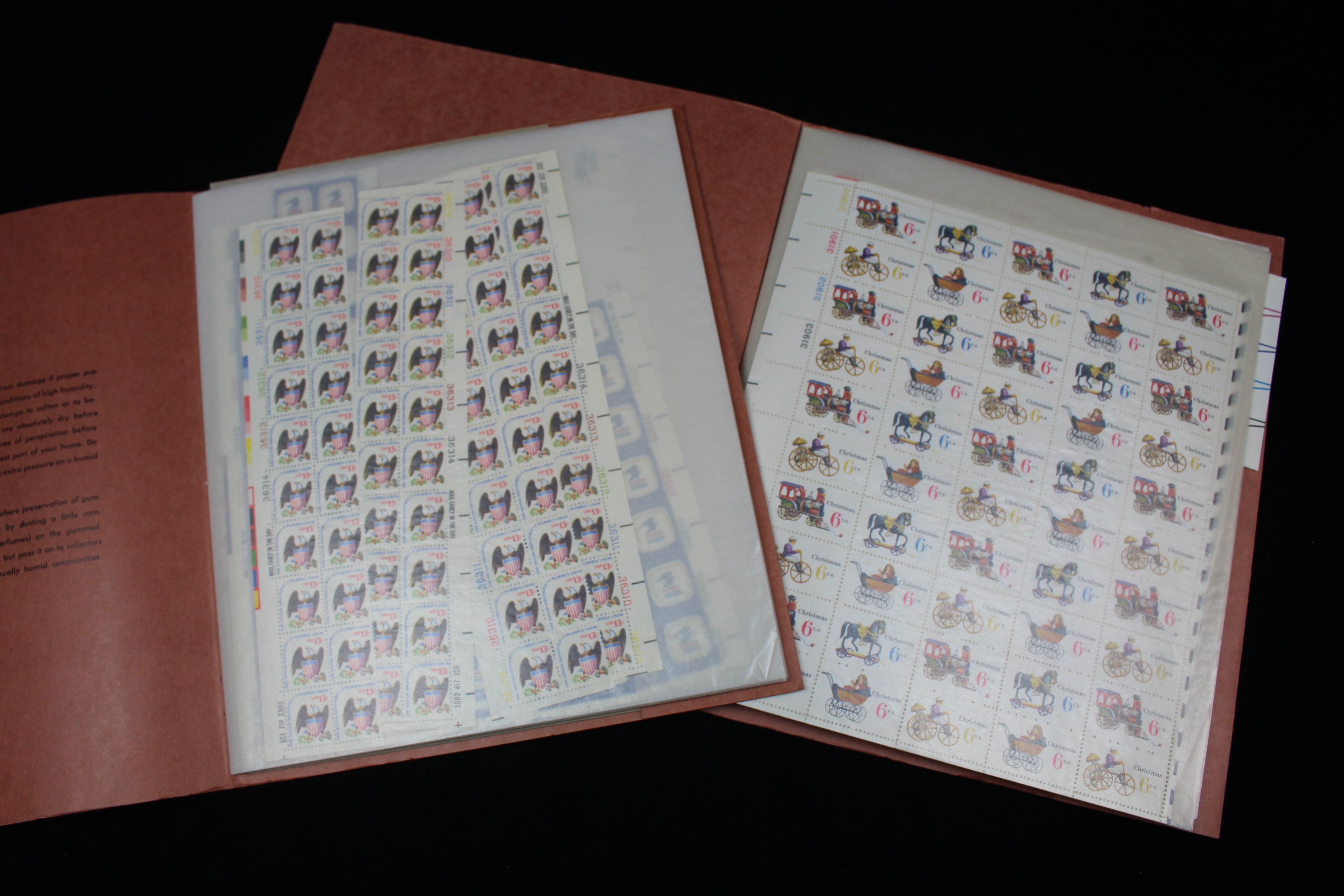United States Postage Stamp Mint Sheets, Blocks and Plate Blocks