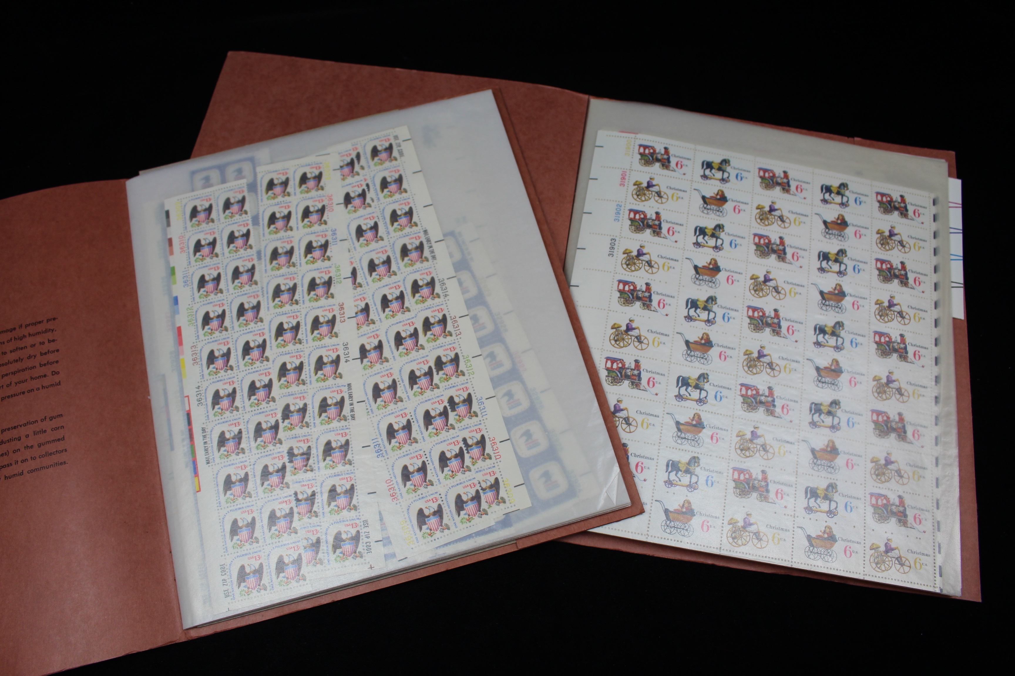 United States Postage Stamp Mint Sheets, Blocks and Plate Blocks