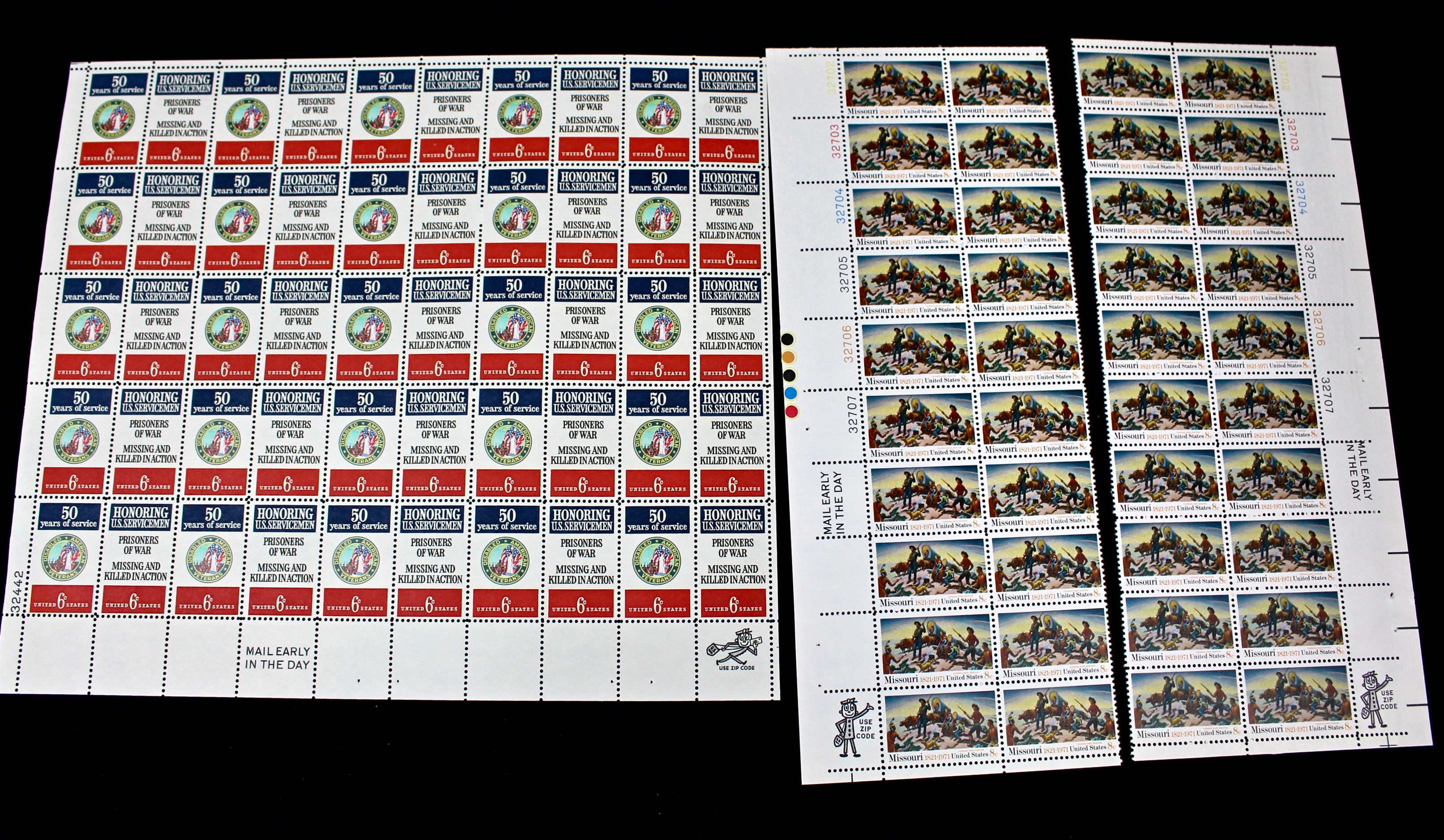 United States Postage Stamp Mint Sheets, Blocks and Plate Blocks