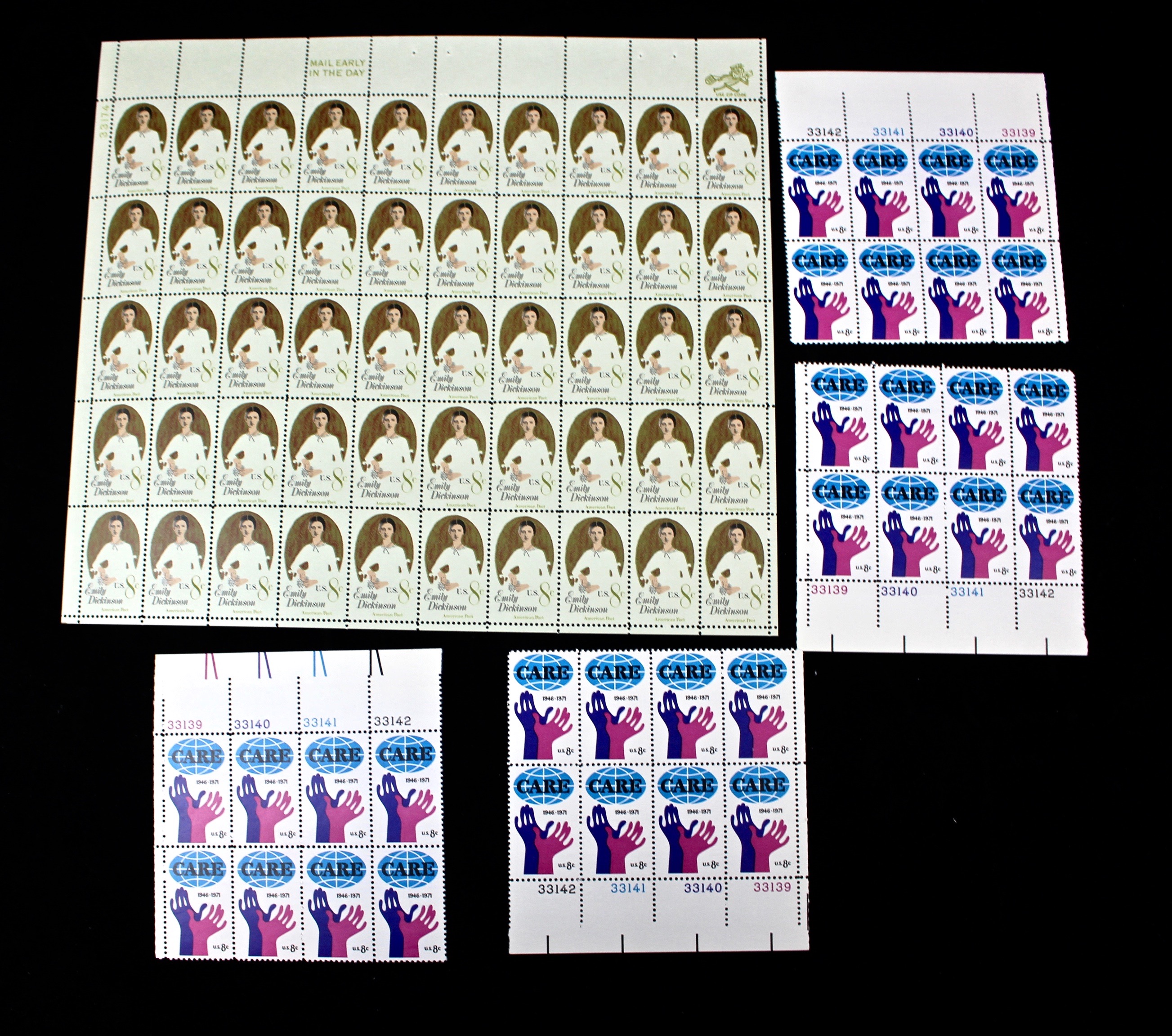 United States Postage Stamp Mint Sheets, Blocks and Plate Blocks