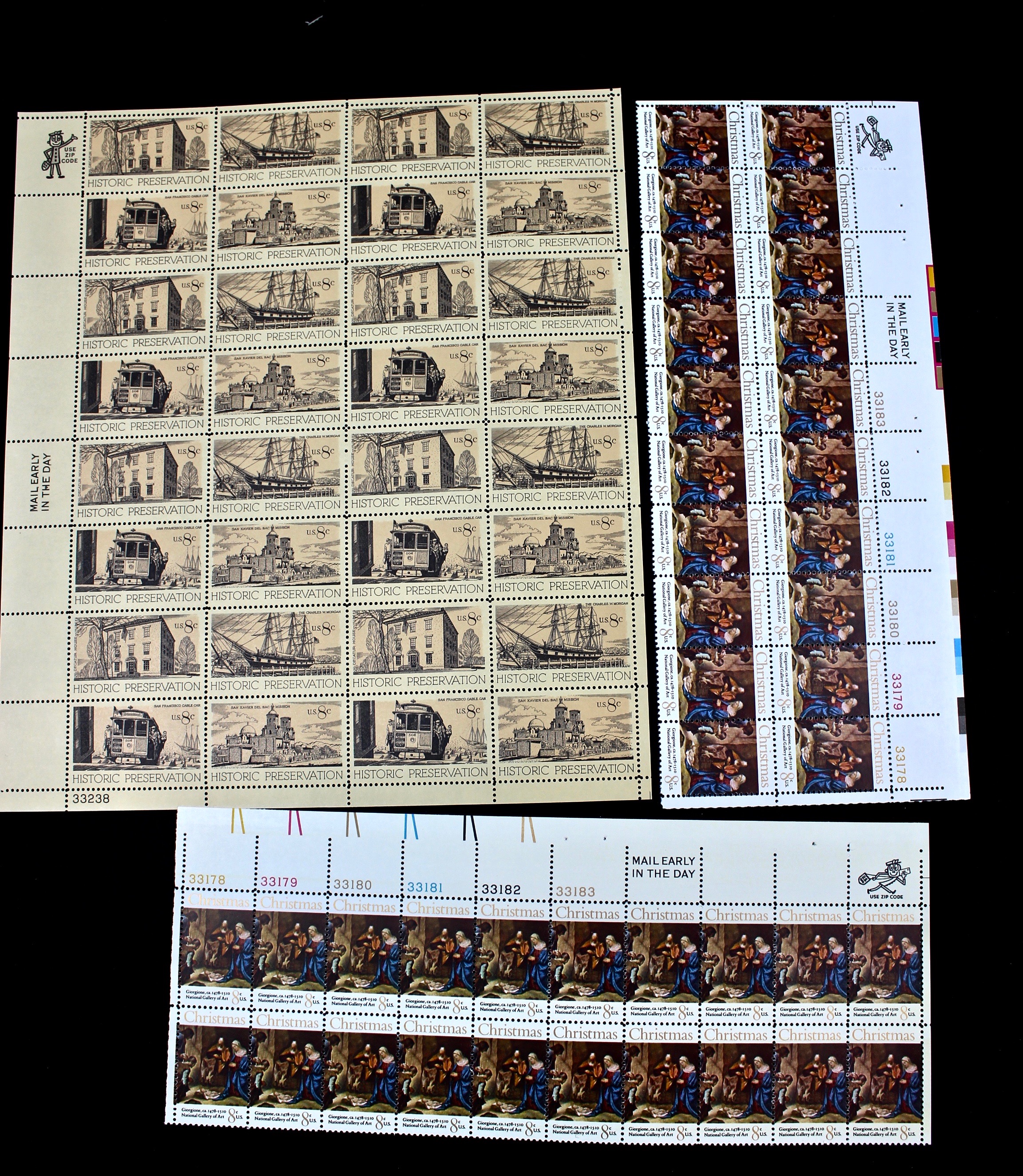 United States Postage Stamp Mint Sheets, Blocks and Plate Blocks