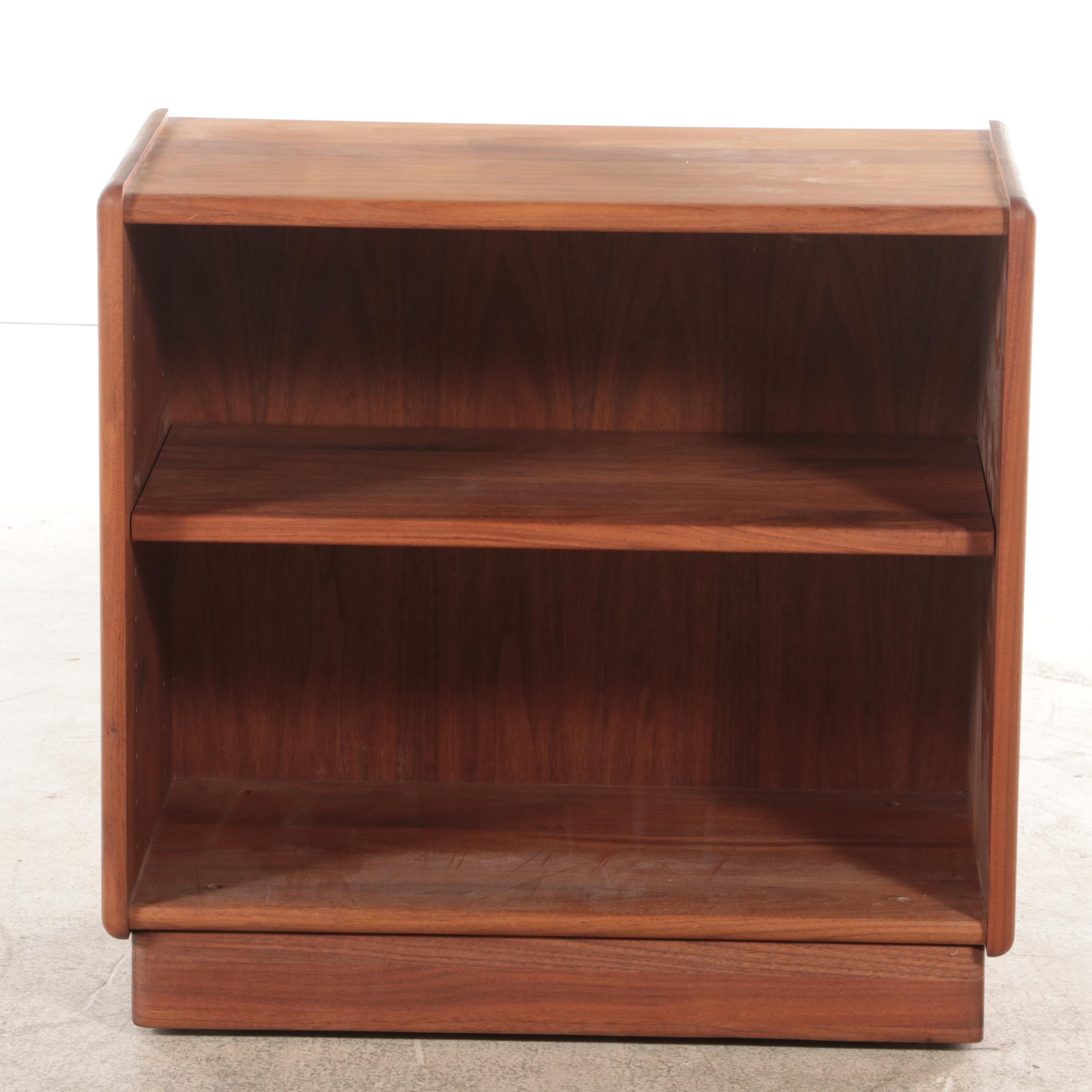 Three Danish Modern Style Walnut Low Media Bookcases