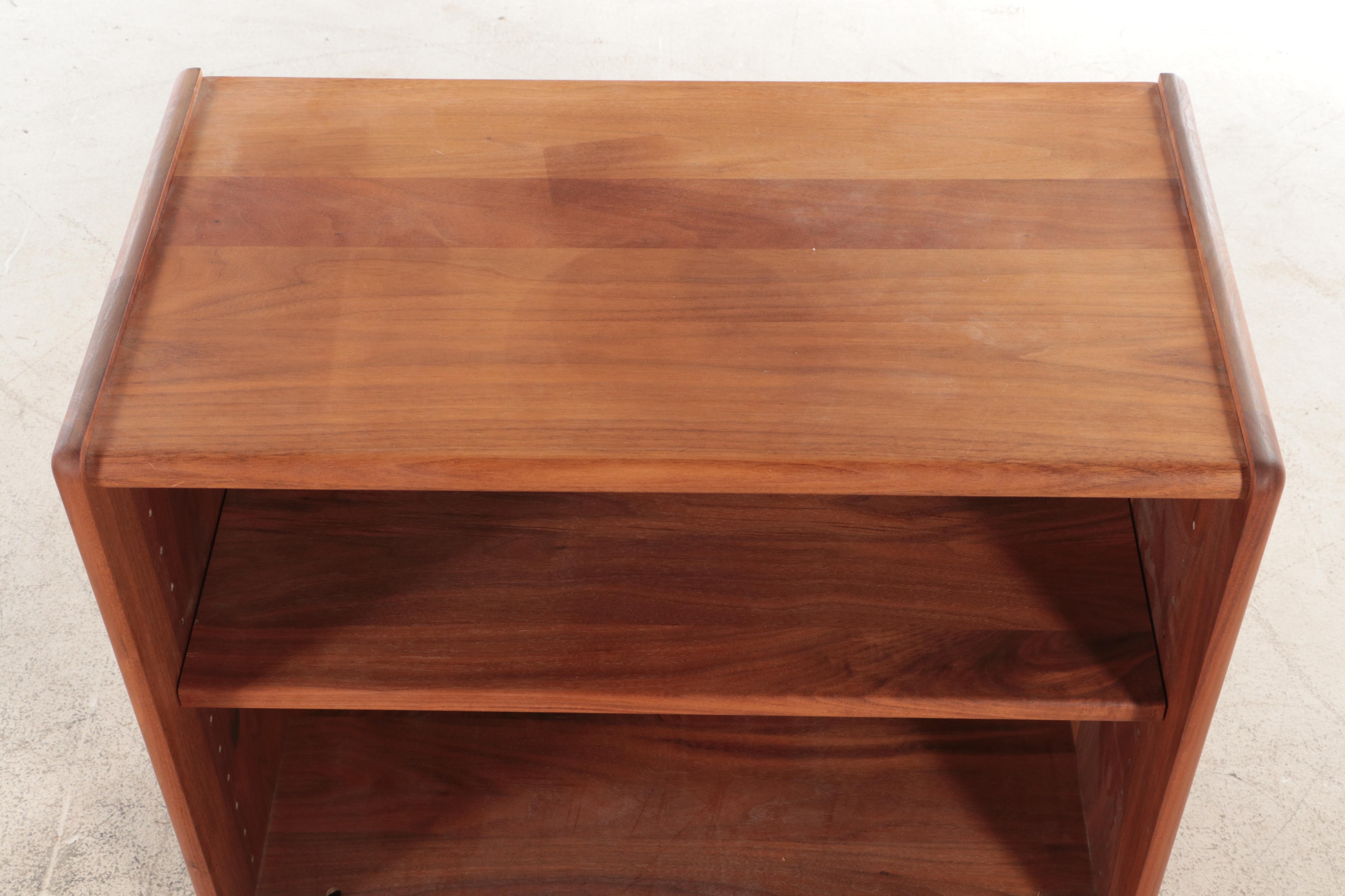 Three Danish Modern Style Walnut Low Media Bookcases