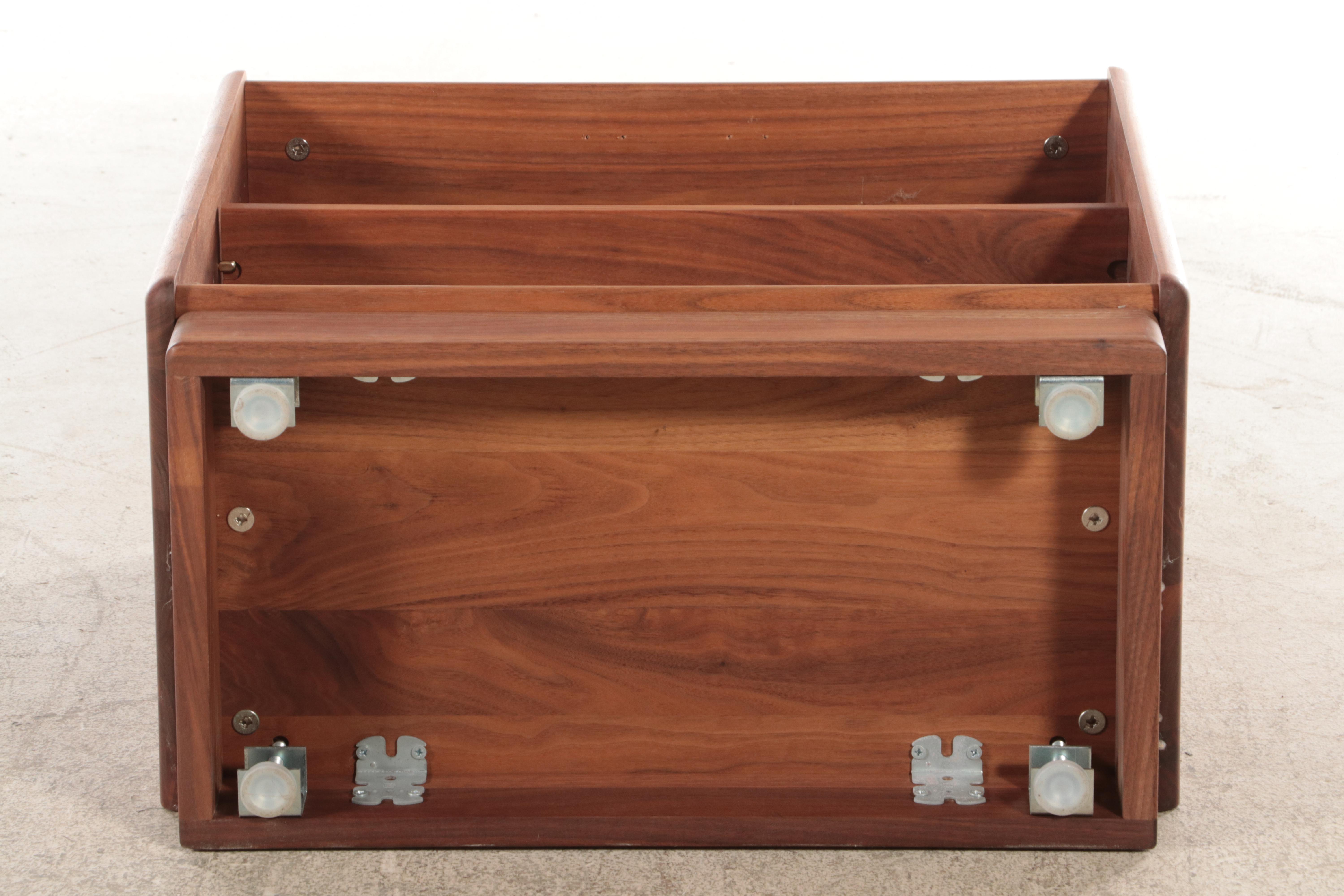 Three Danish Modern Style Walnut Low Media Bookcases