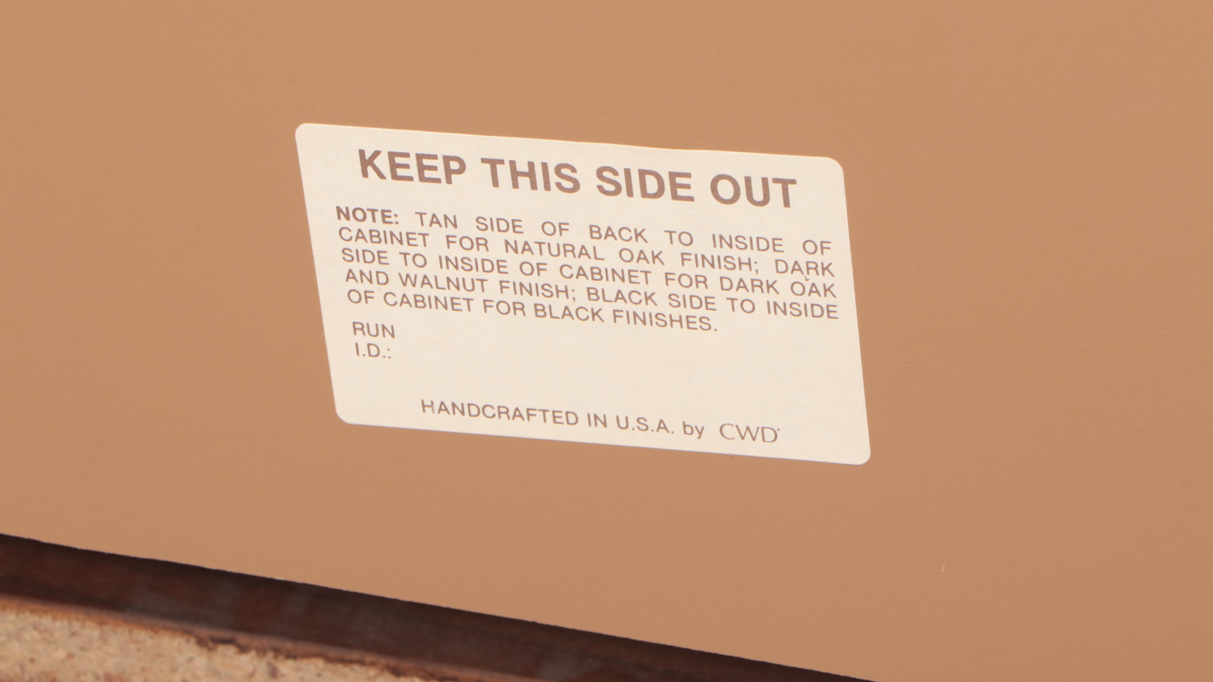 Pair of CWD Danish Modern Style Walnut Media Storage Cabinets