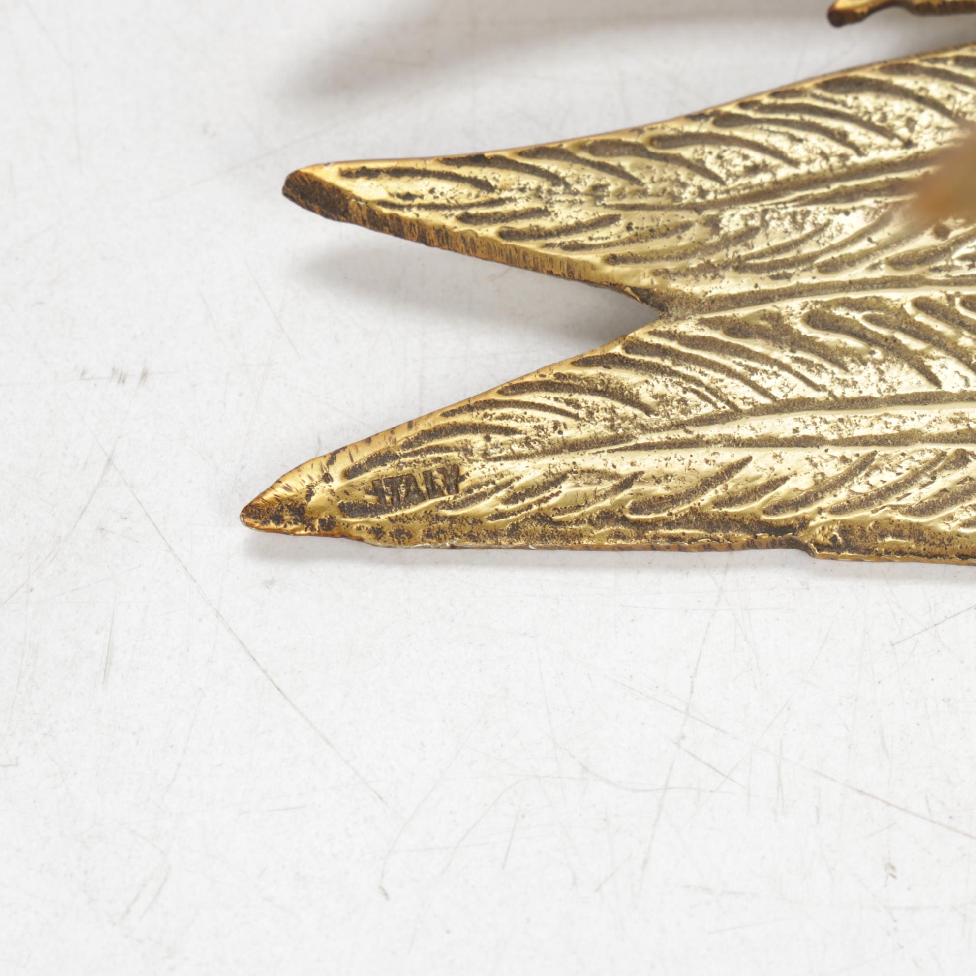 Pair of Italian Cast Brass Fighting Rooster Figurines, 1960s