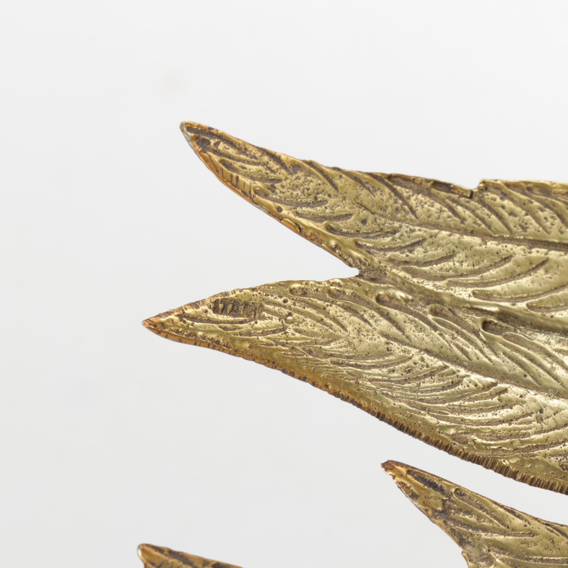 Pair of Italian Cast Brass Fighting Rooster Figurines, 1960s