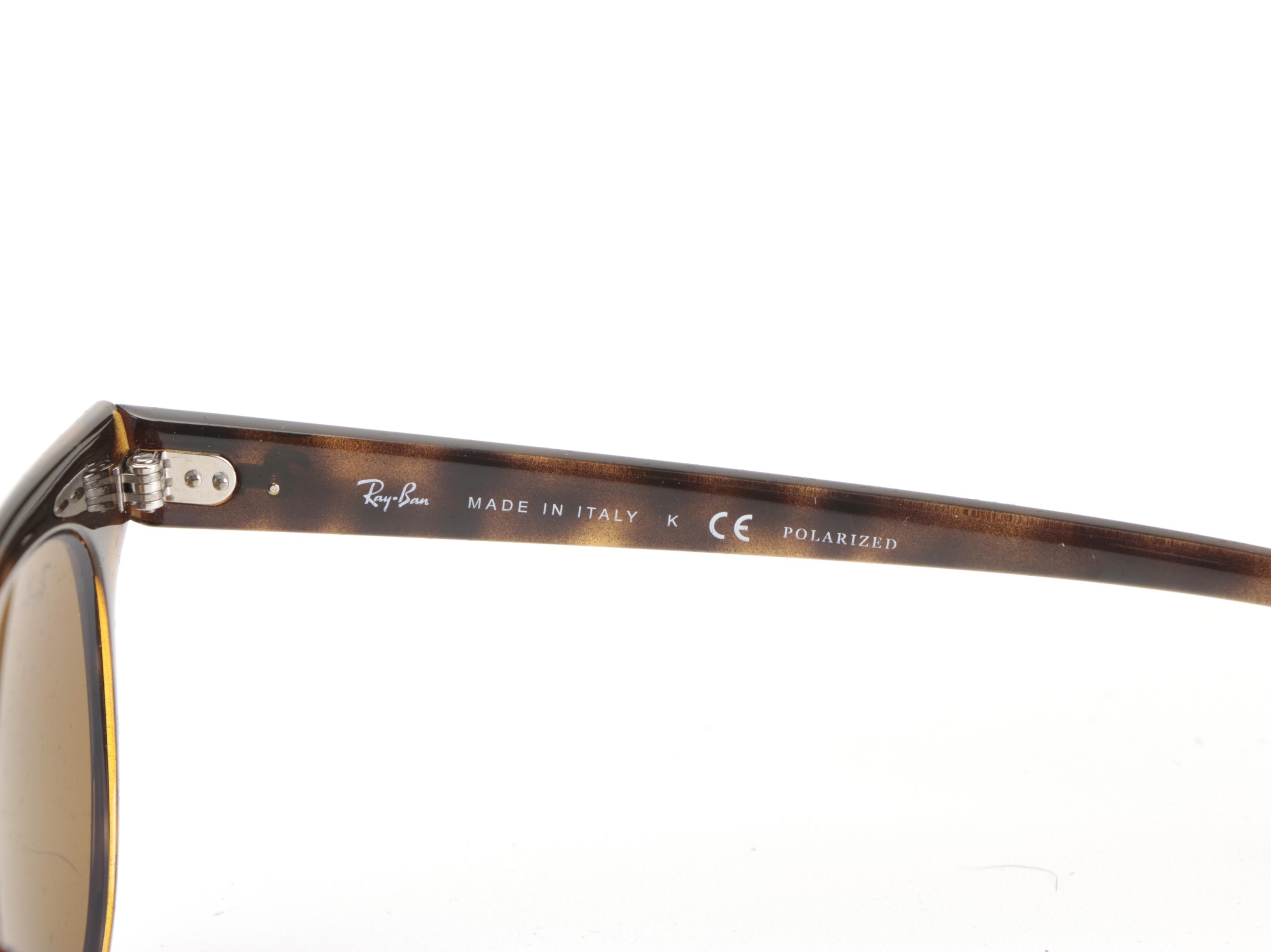 Ray-Ban RB4324F Horn-Rimmed Polarized Sunglasses with Case and Box