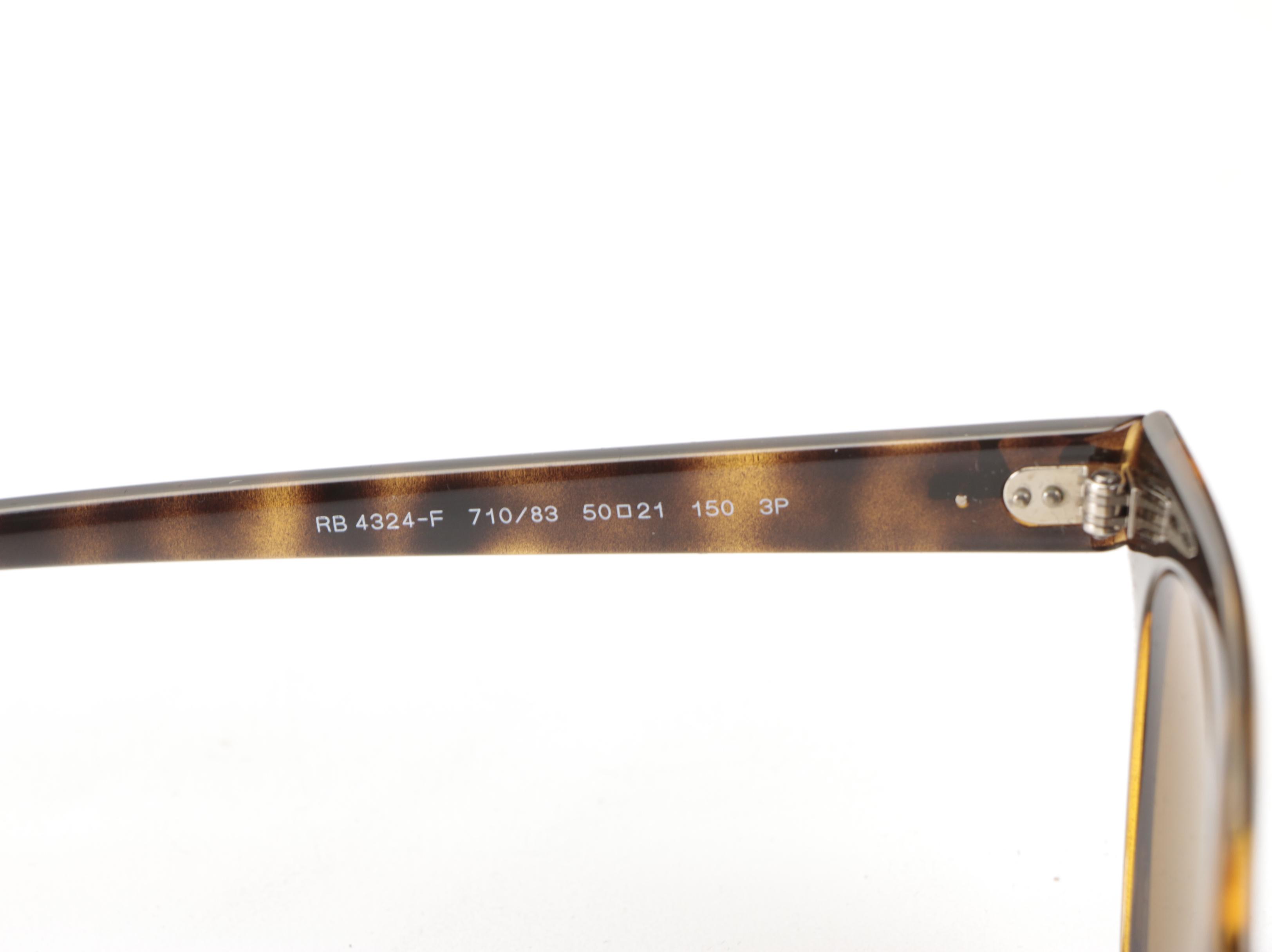 Ray-Ban RB4324F Horn-Rimmed Polarized Sunglasses with Case and Box