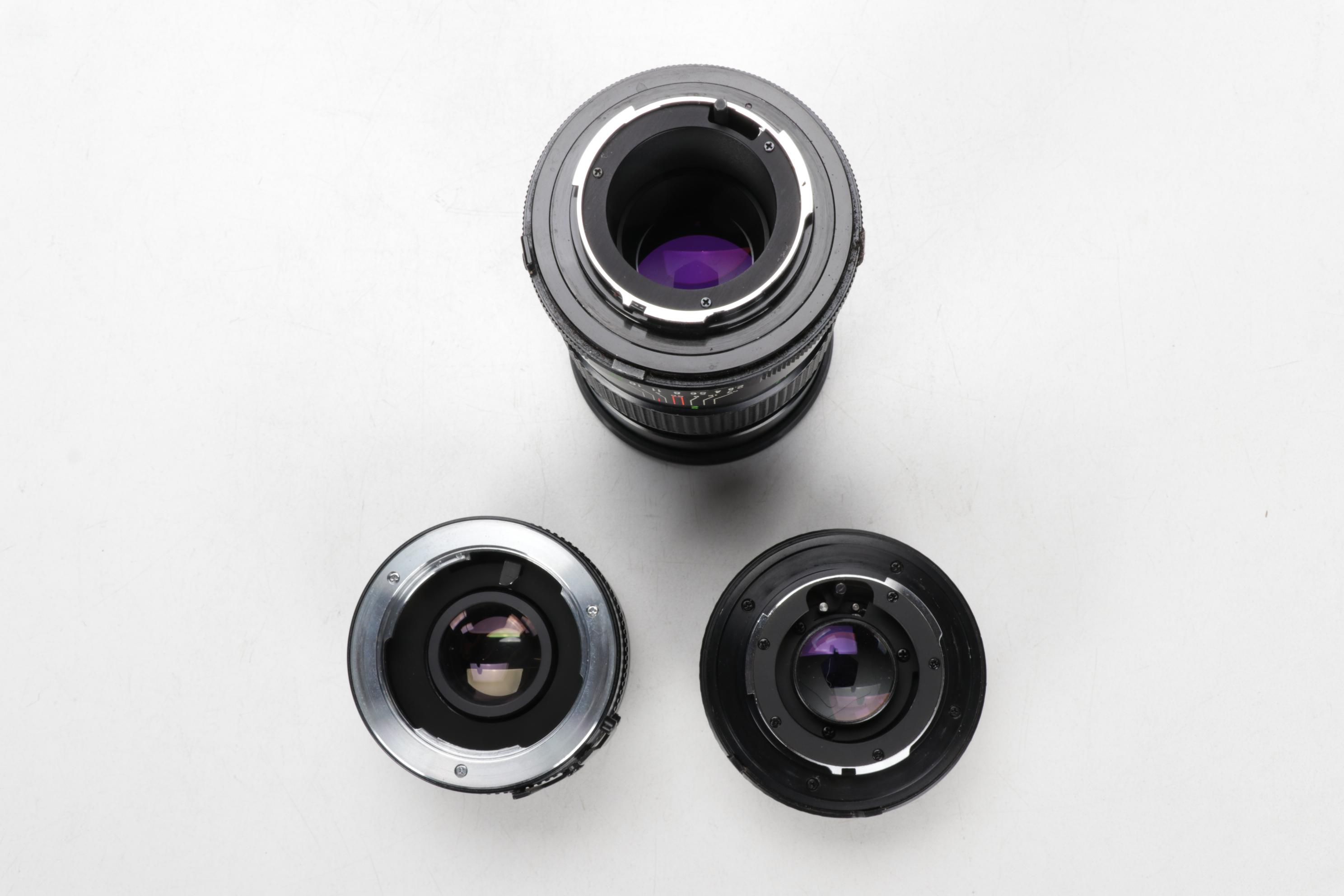 Minolta Maxxum 400si, XG9 and Nikon Point-and-Shoot Cameras with Accessories