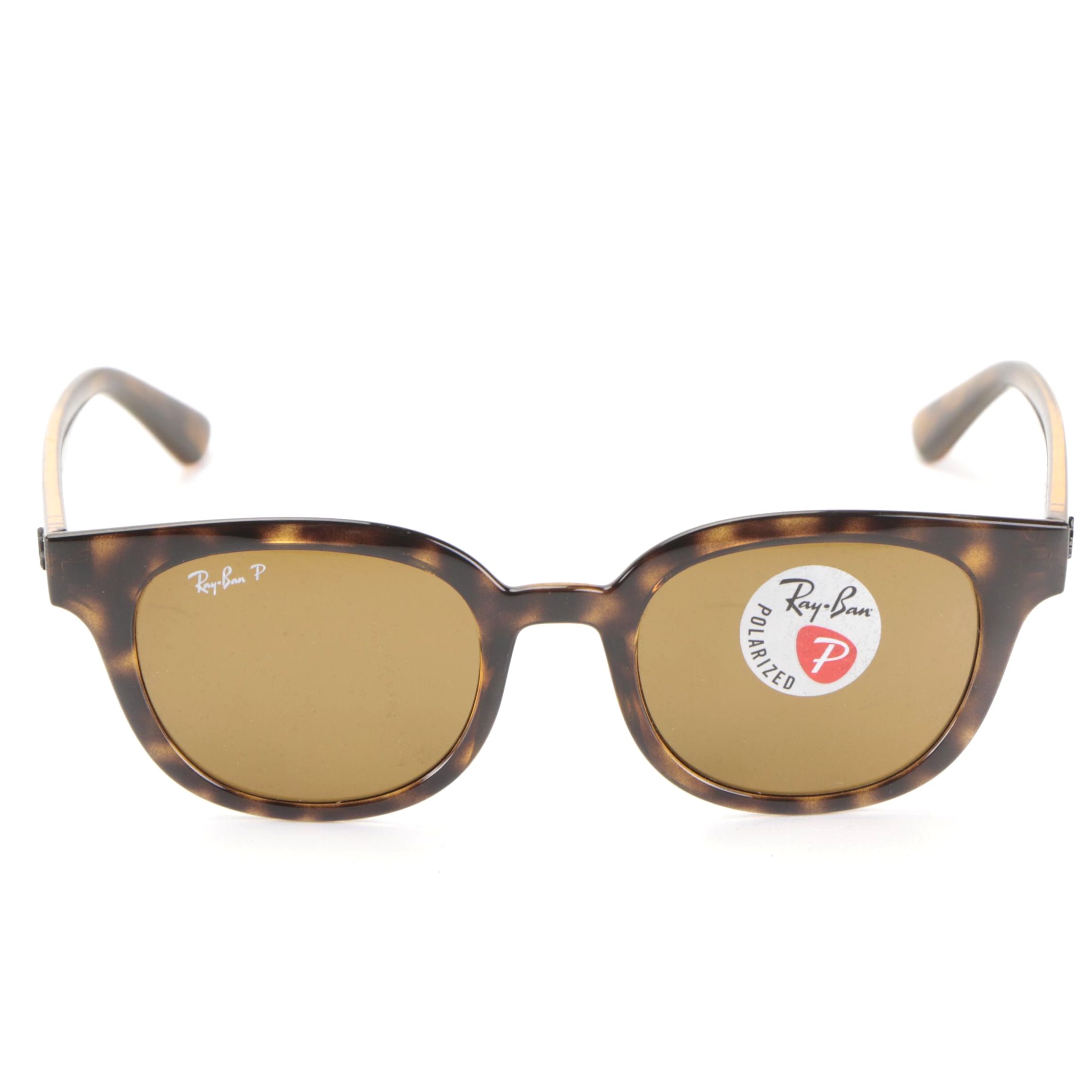 Ray-Ban RB4324F Horn-Rimmed Polarized Sunglasses with Case and Box