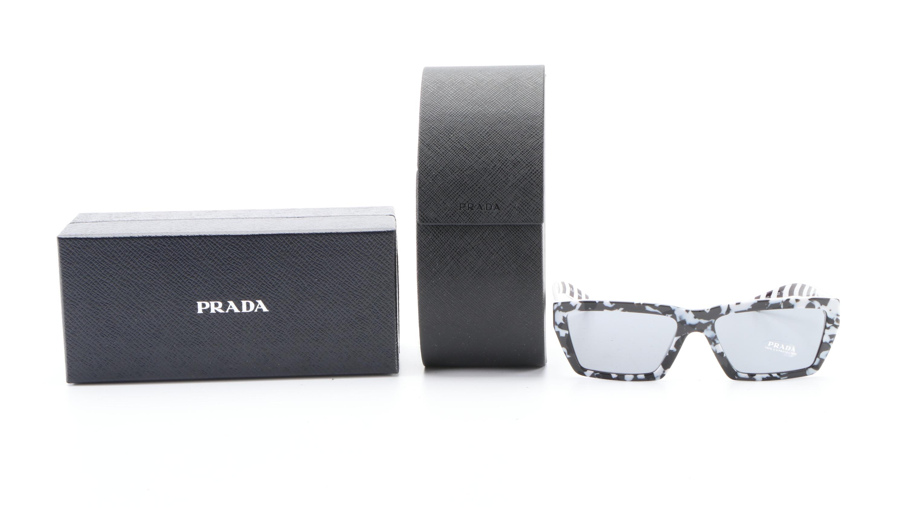 Prada SPR04V Faux Tortoise Sunglasses with Case and Box