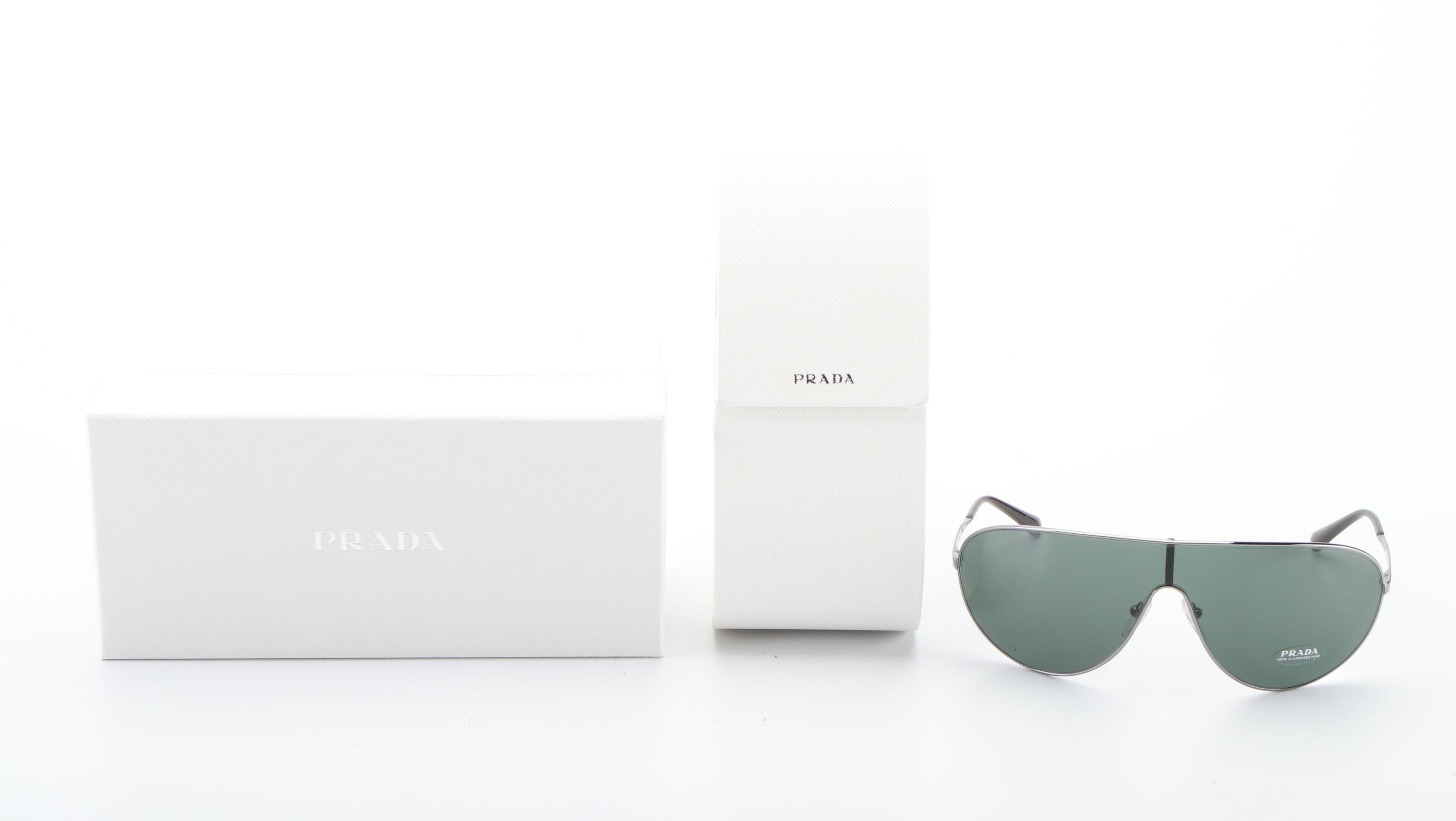 Prada SPR55X Shield Sunglasses with Case and Box