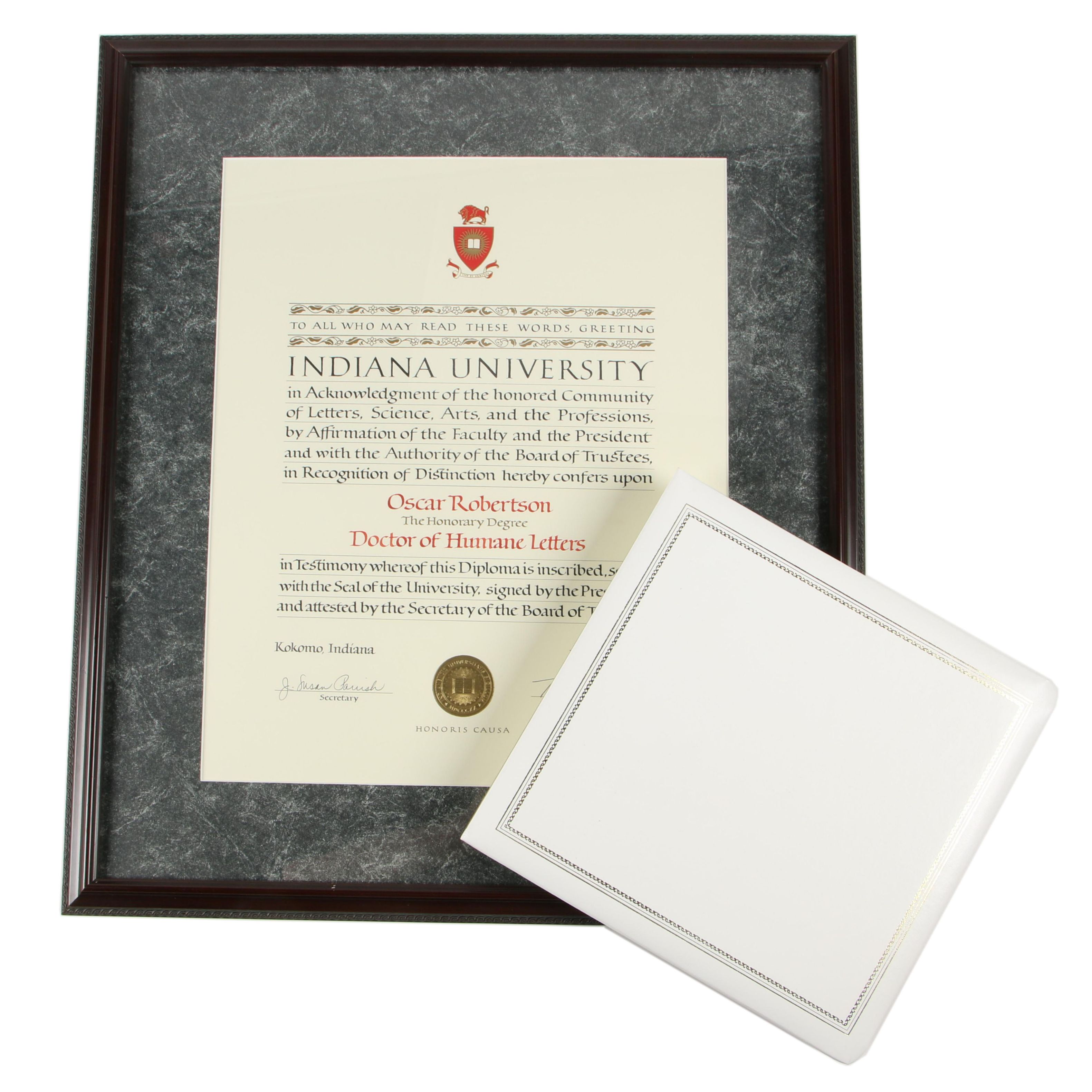 Indiana University at Kokomo Honorary Doctorate of Humane Letters and Album