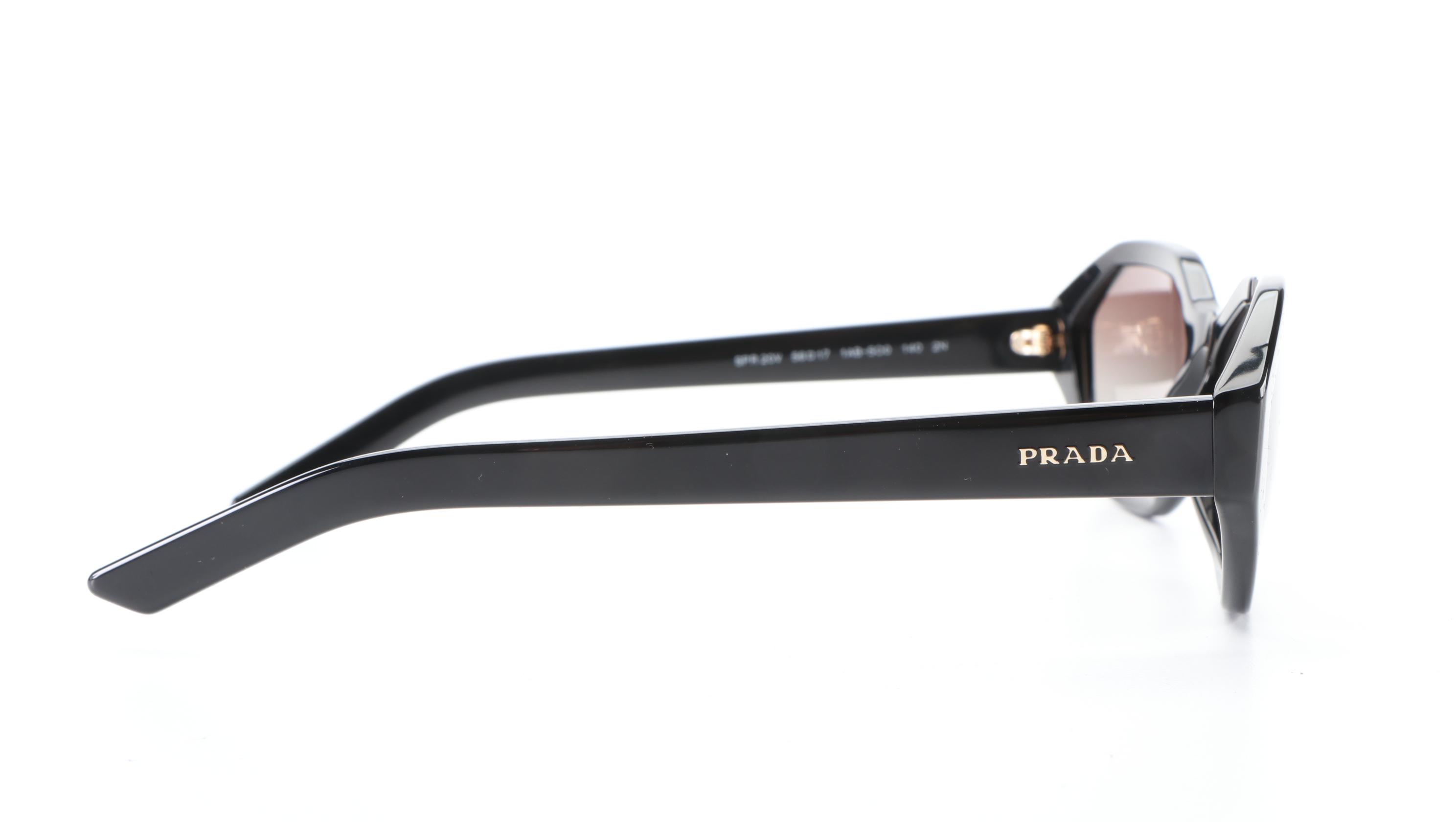 Prada SPR20V Geometric Sunglasses in Black with Case and Box