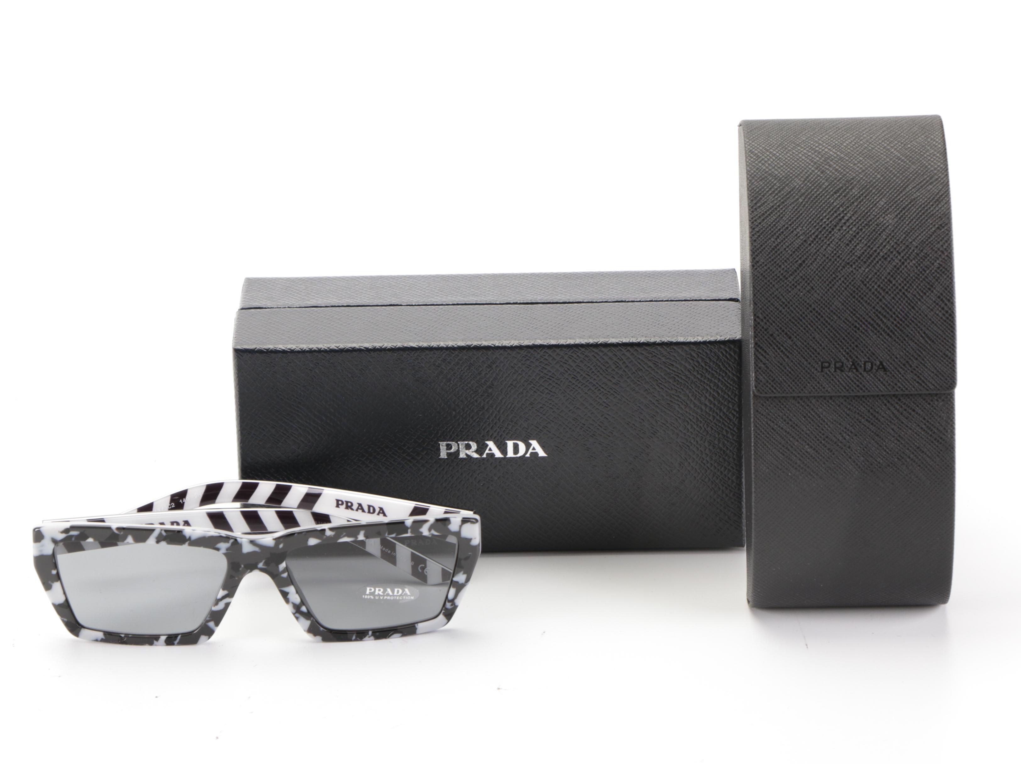 Prada SPR04V Millenials Rectangular Sunglasses in Grey Camo with Case and Box