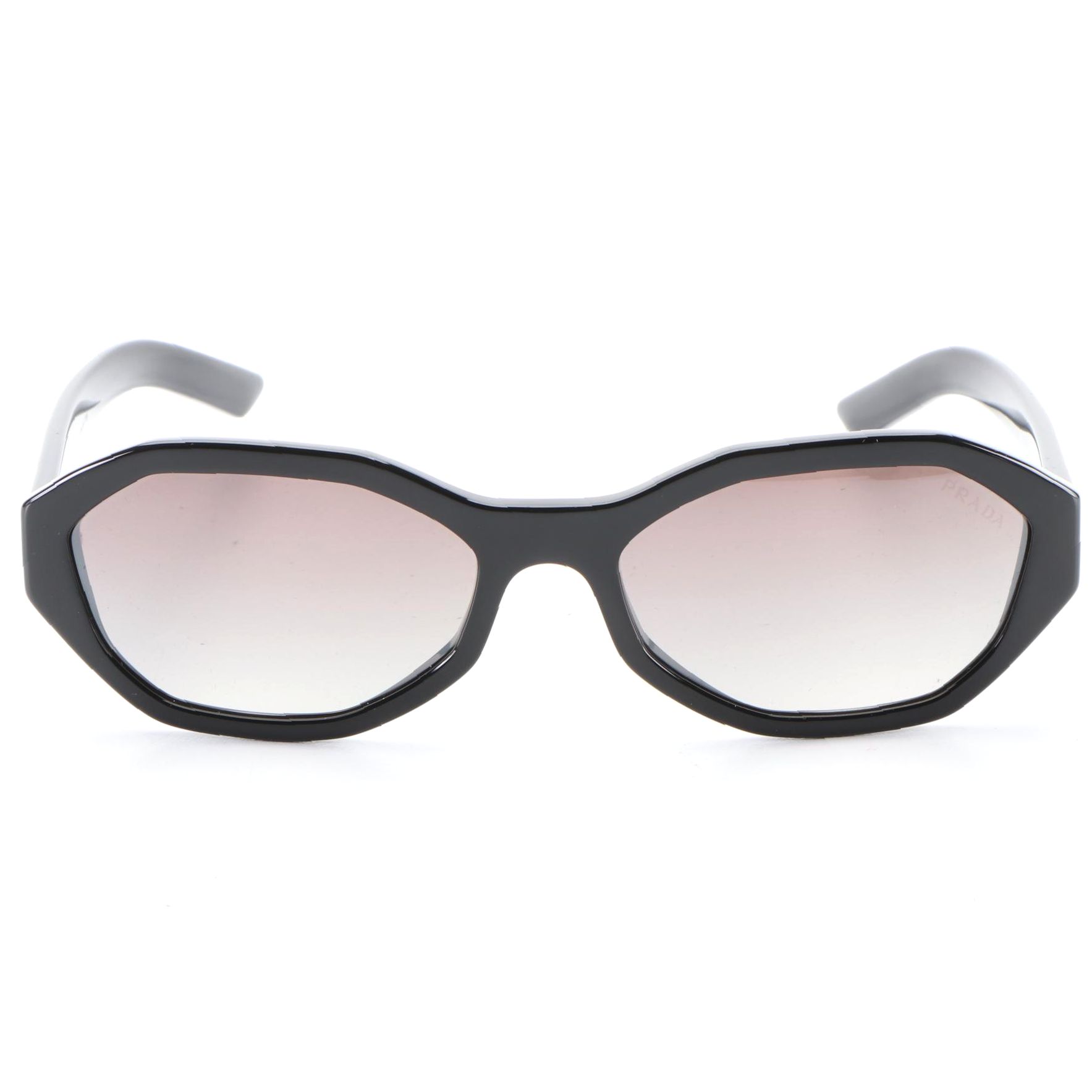 Prada SPR20V Geometric Sunglasses in Black with Case and Box