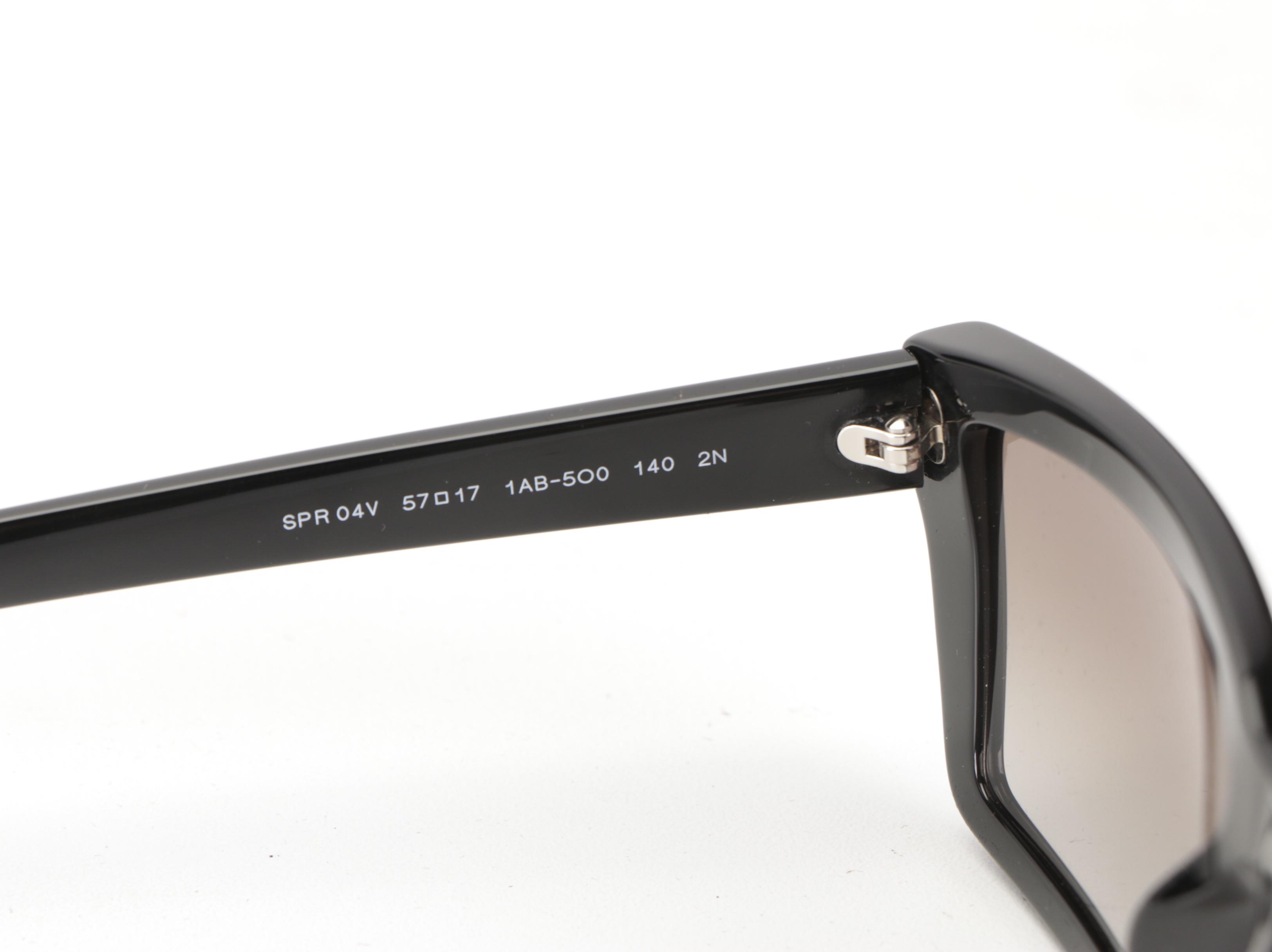 Prada SPR04V Rectangular Sunglasses in Black with Case and Box