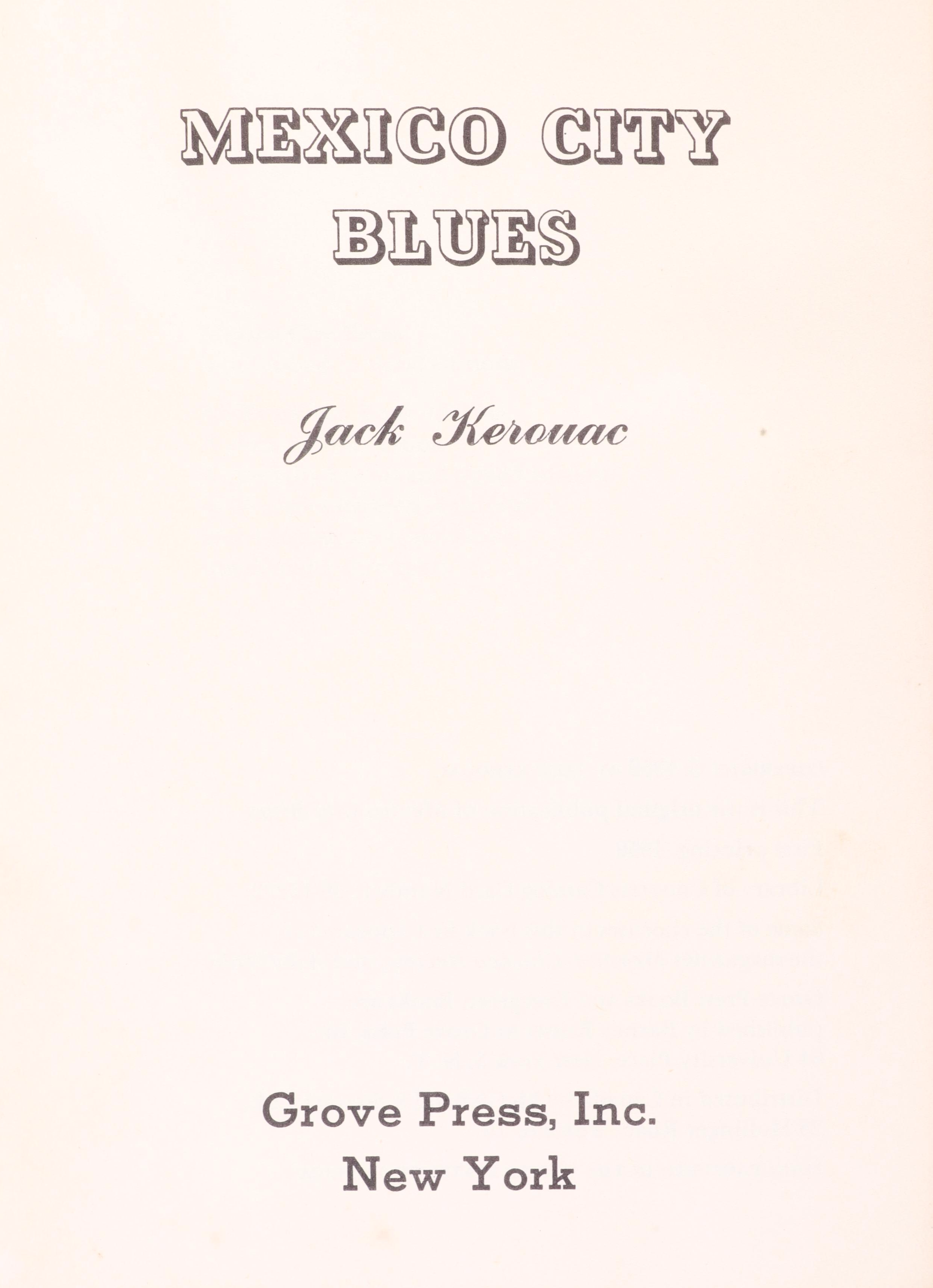 First Edition "Mexico City Blues" by Jack Kerouac, 1959