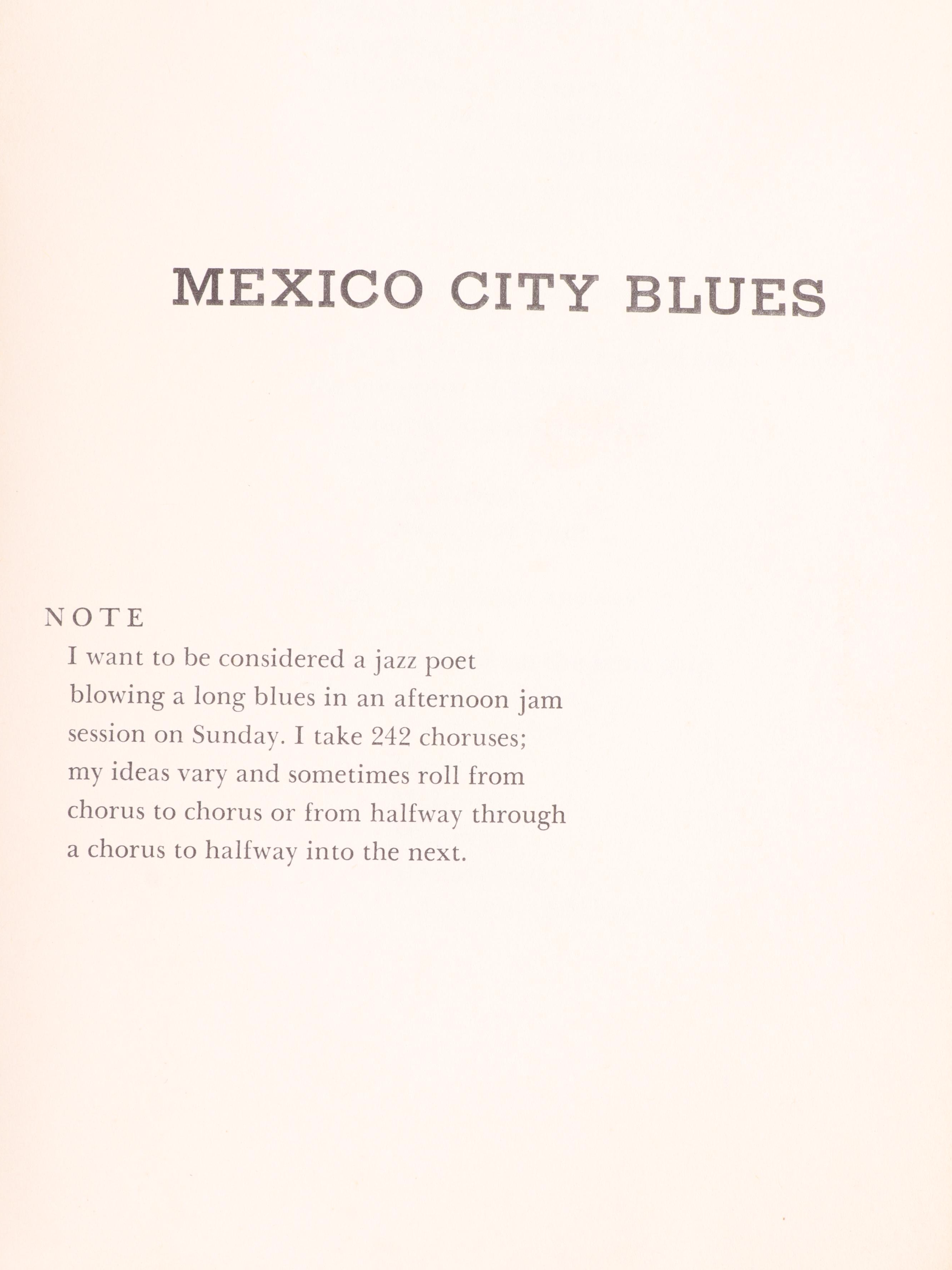 First Edition "Mexico City Blues" by Jack Kerouac, 1959