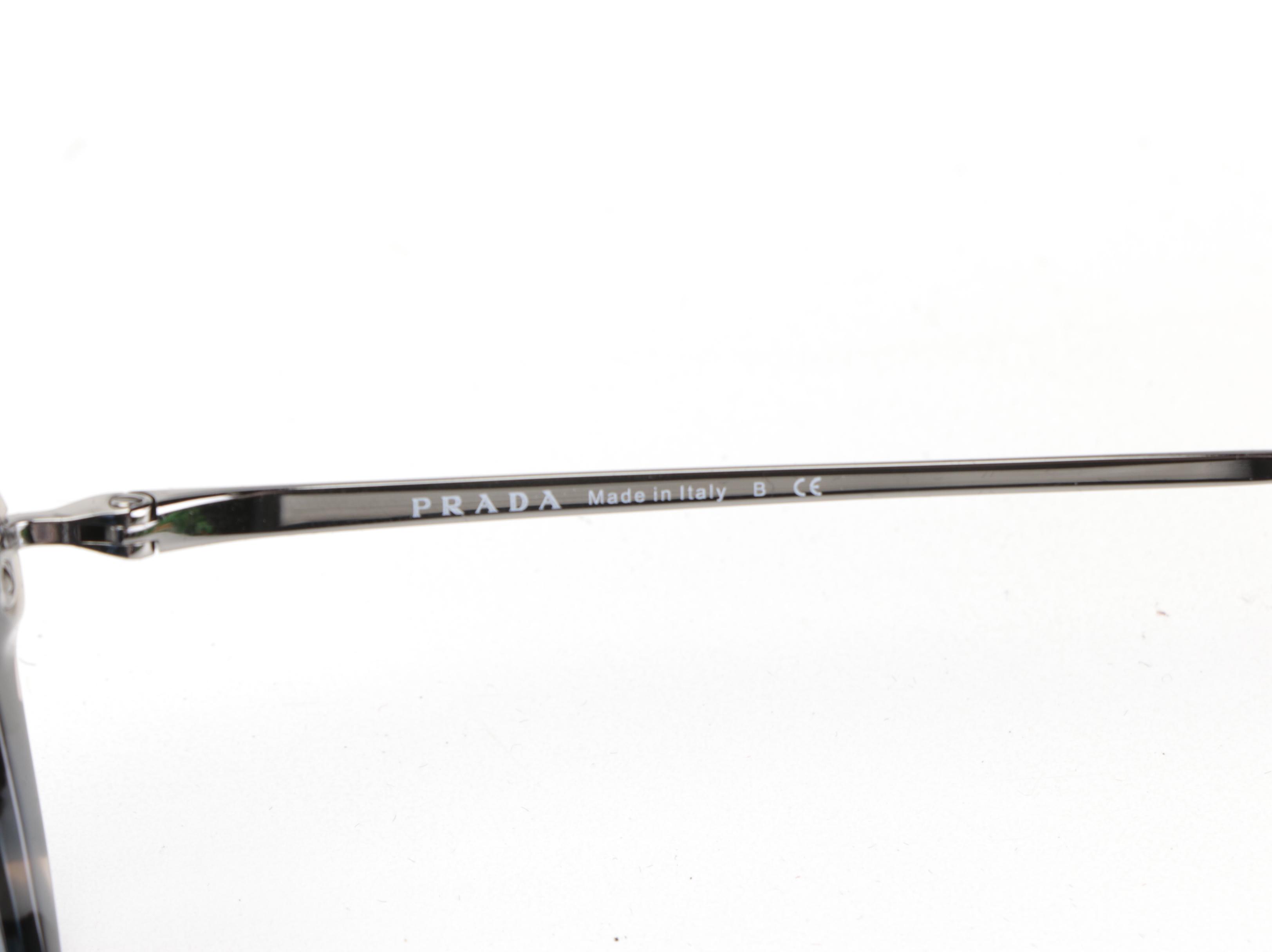 Prada SPR18U Round Sunglasses in Spotted Opal with Case and Box