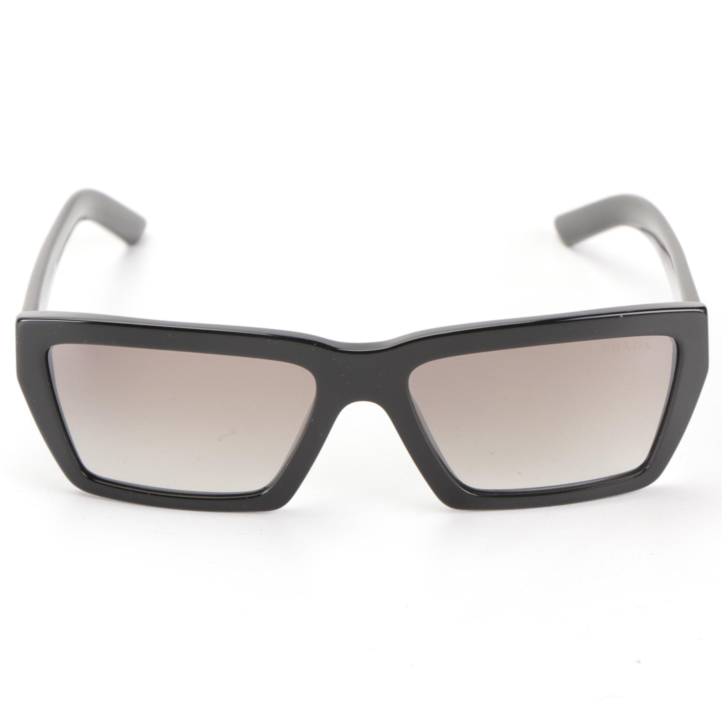 Prada SPR04V Rectangular Sunglasses in Black with Case and Box