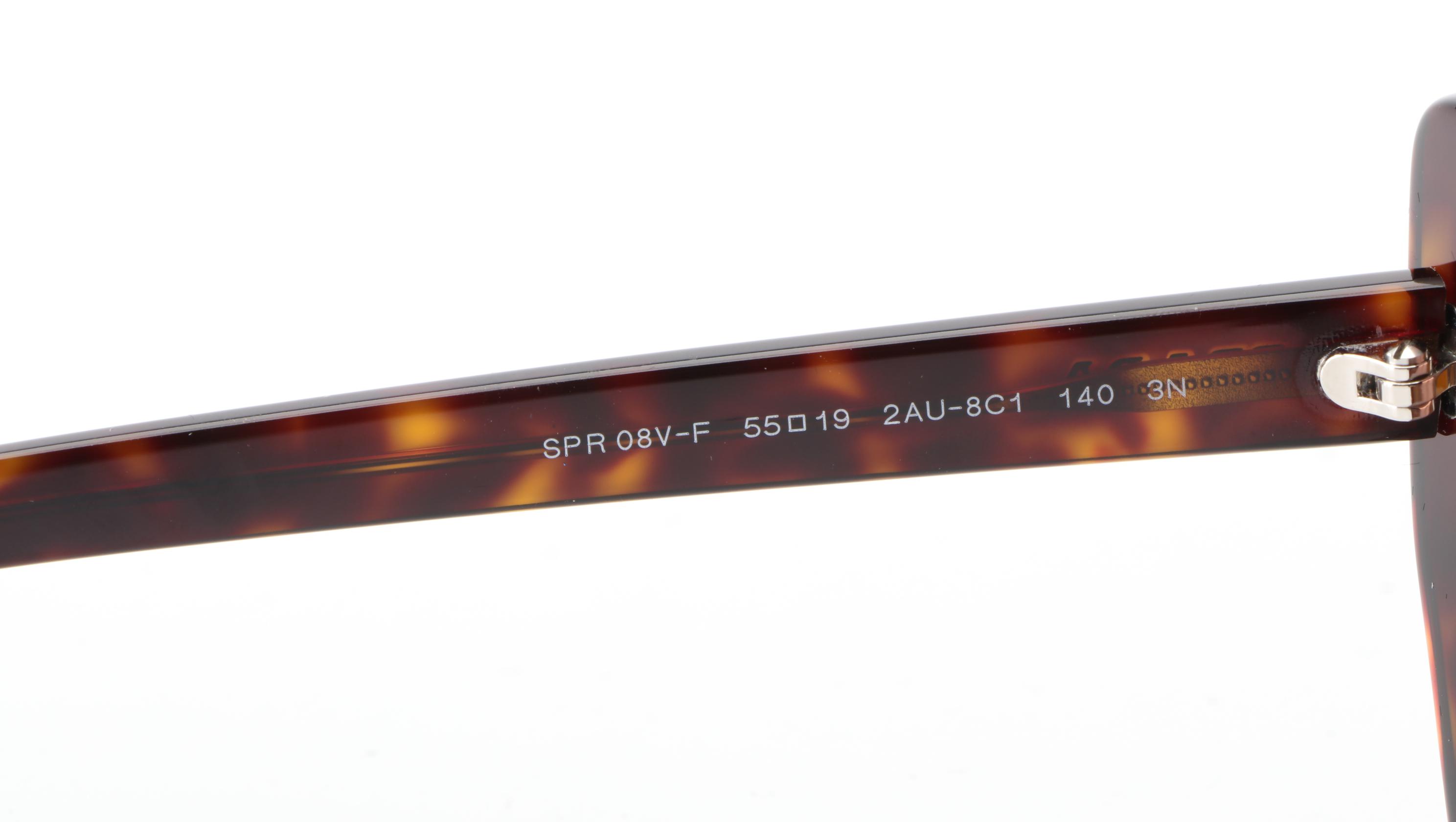 Prada SPR08V-F Modified Cat Eye Sunglasses in Havana with Case and Box