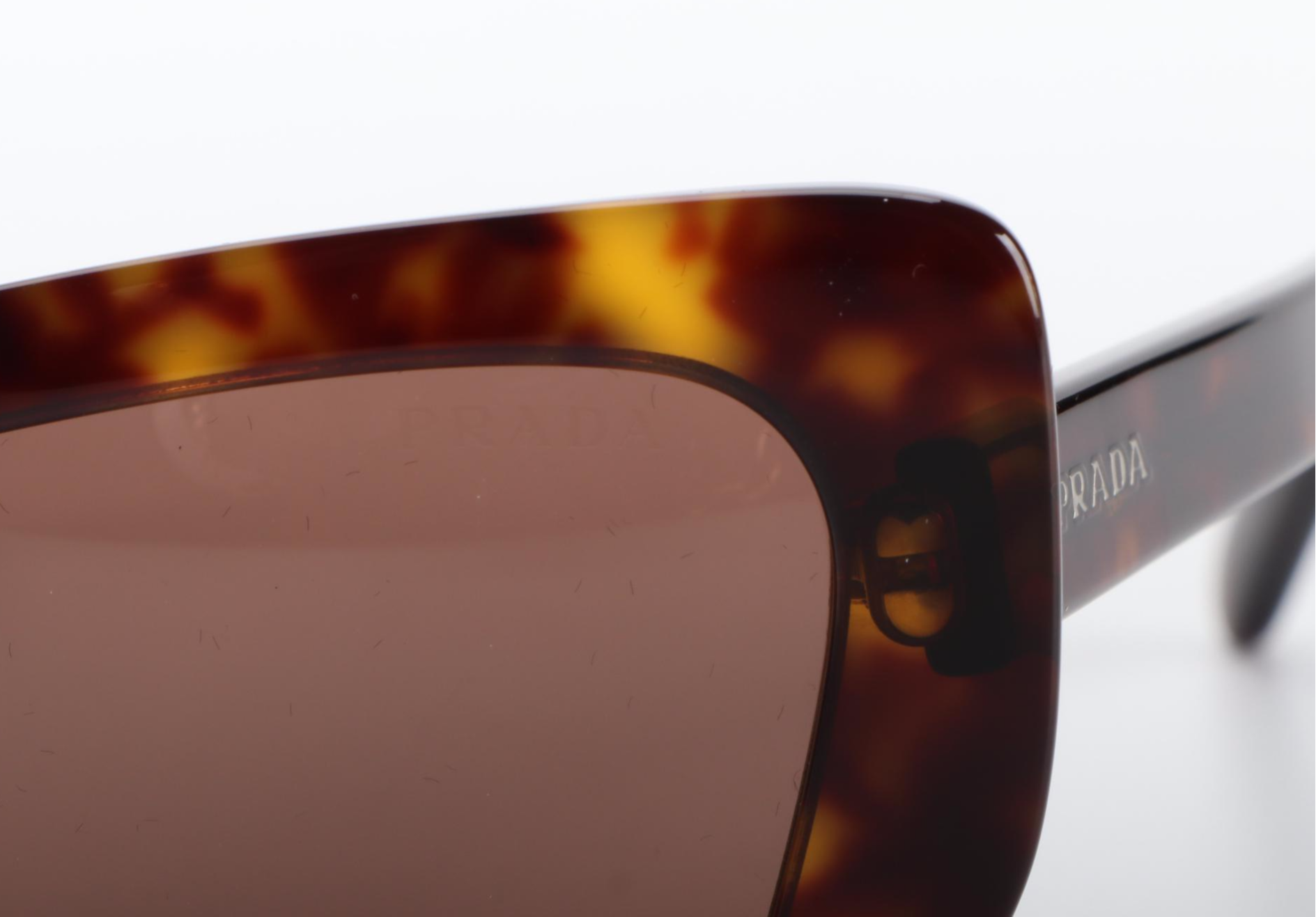 Prada SPR08V-F Modified Cat Eye Sunglasses in Havana with Case and Box