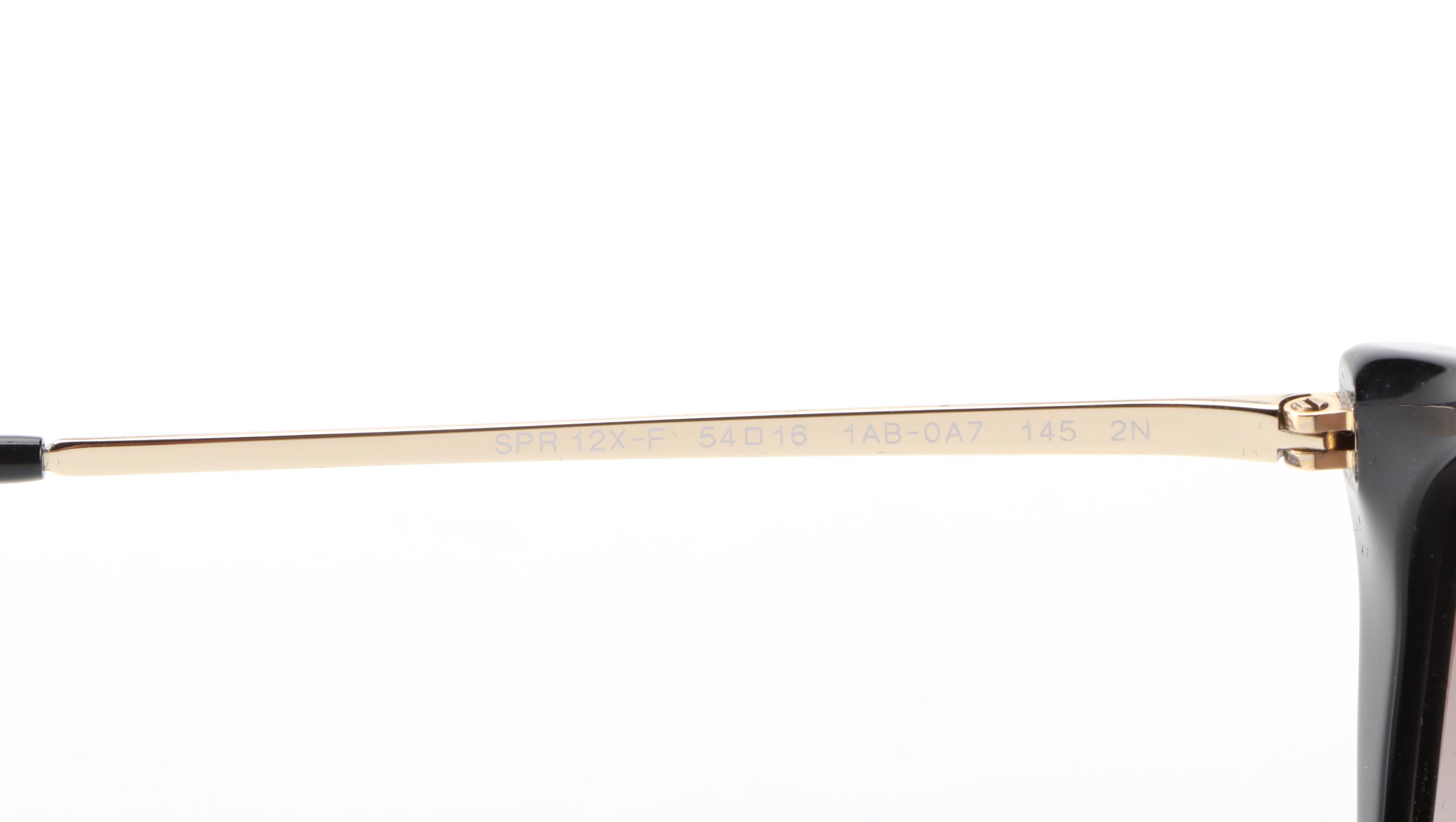 Prada SPR12X-F Modified Cat Eye Sunglasses in Black with Case and Box