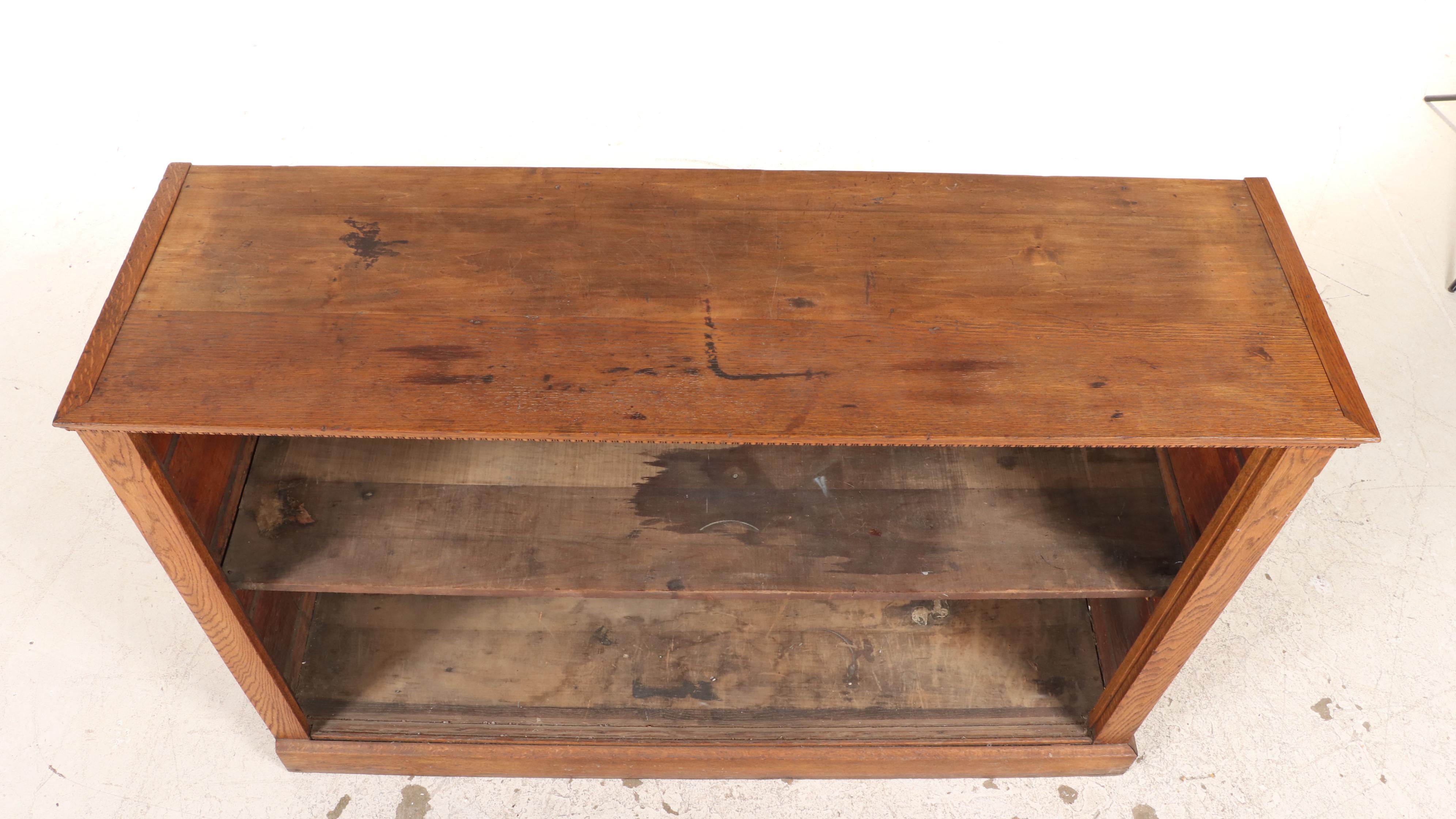 Late Victorian Oak Bookcase Cabinet