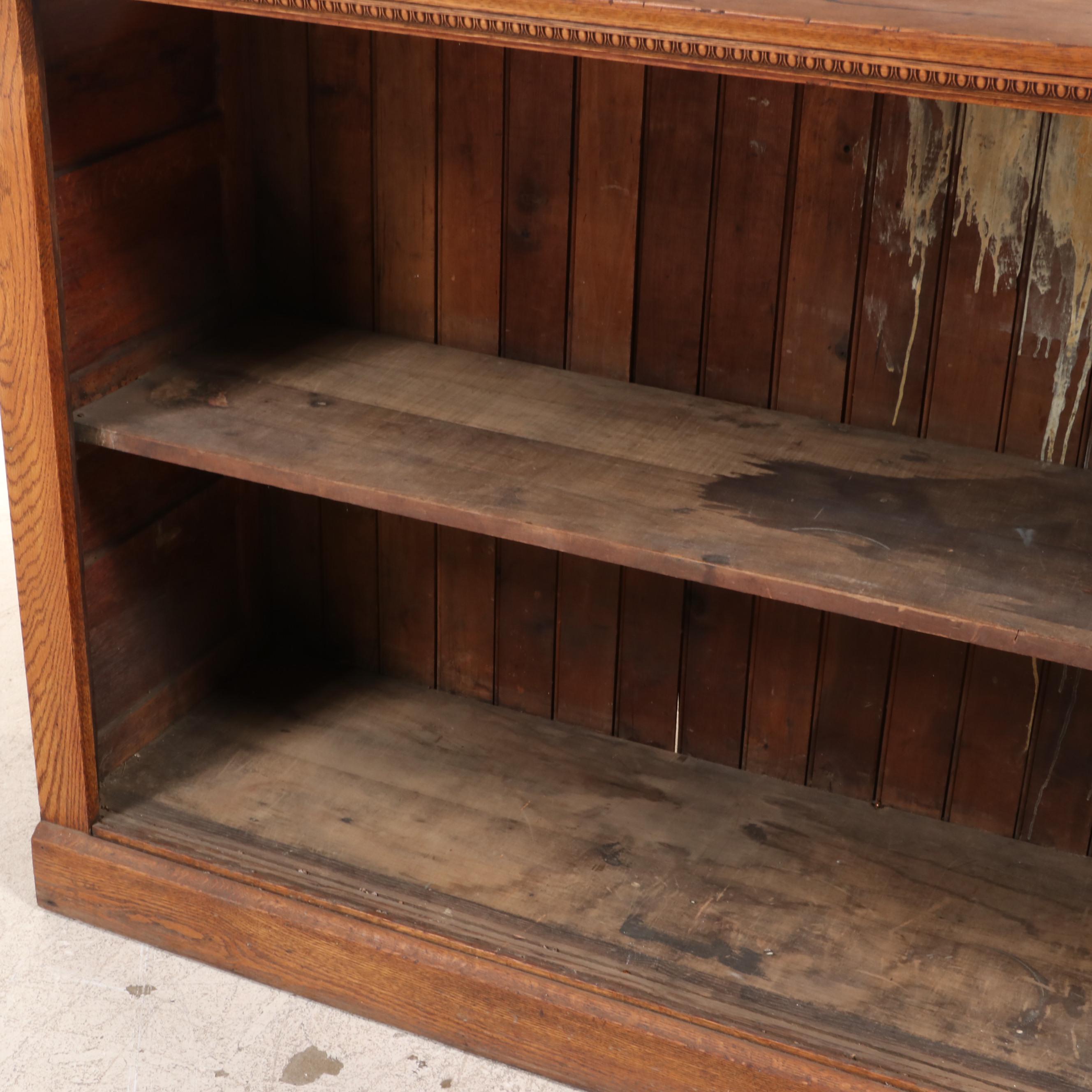 Late Victorian Oak Bookcase Cabinet