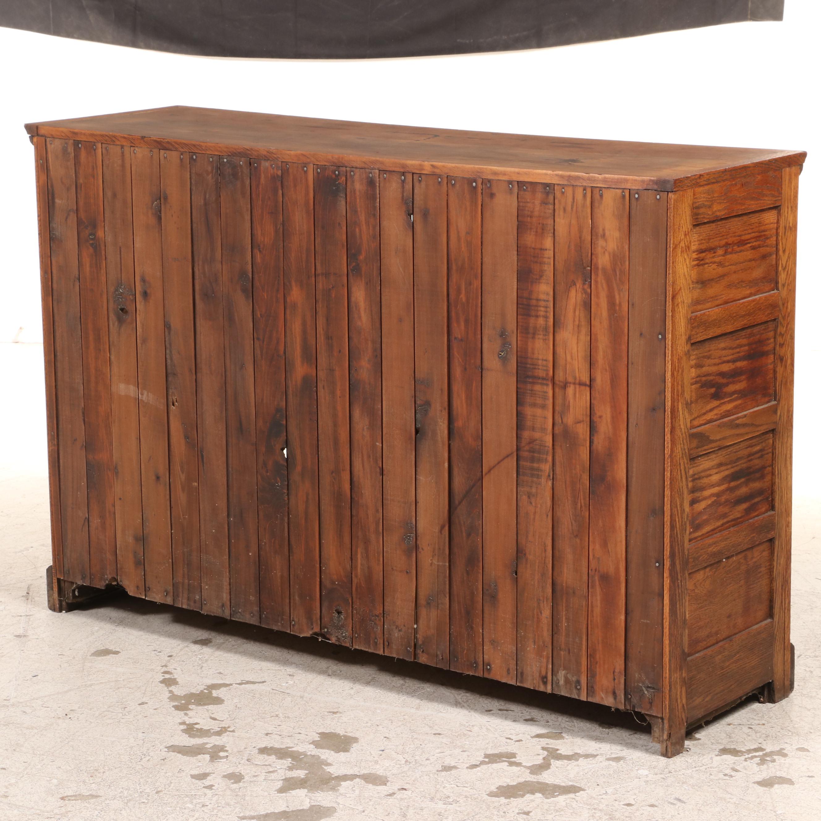 Late Victorian Oak Bookcase Cabinet