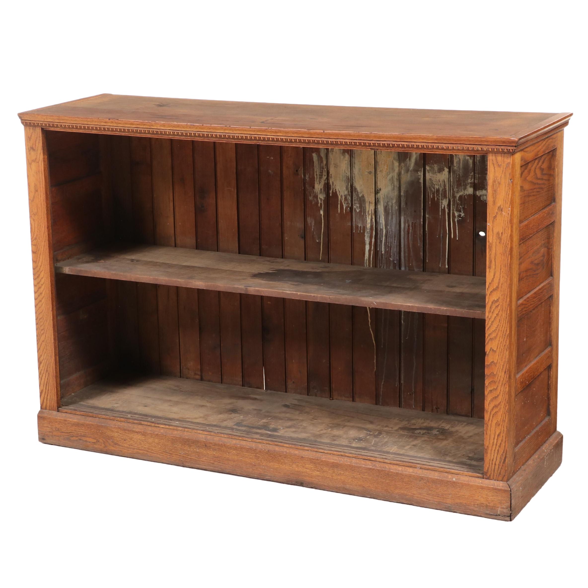 Late Victorian Oak Bookcase Cabinet