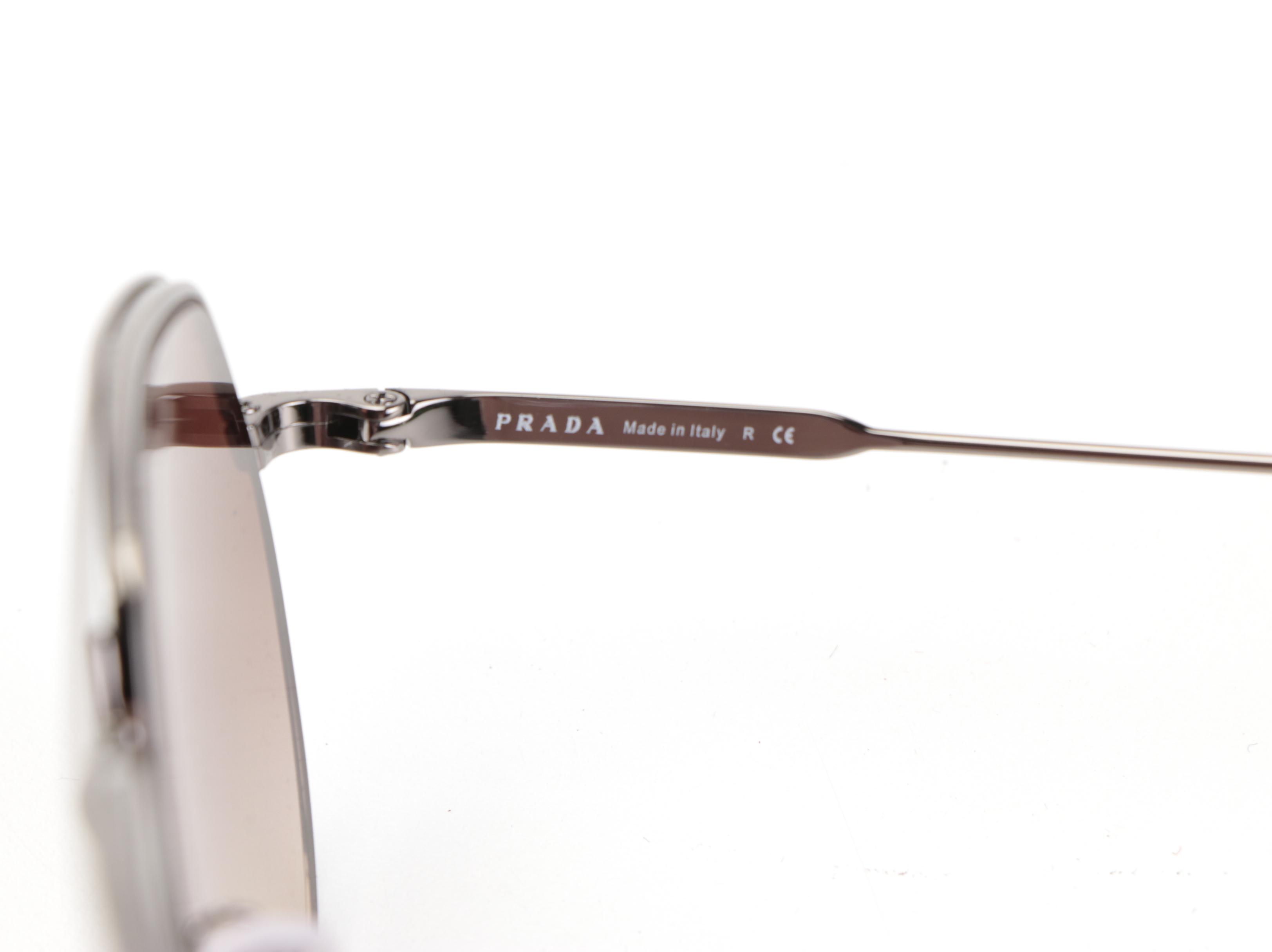 Prada SPR55U Conceptual Metal Sunglasses with Case and Box