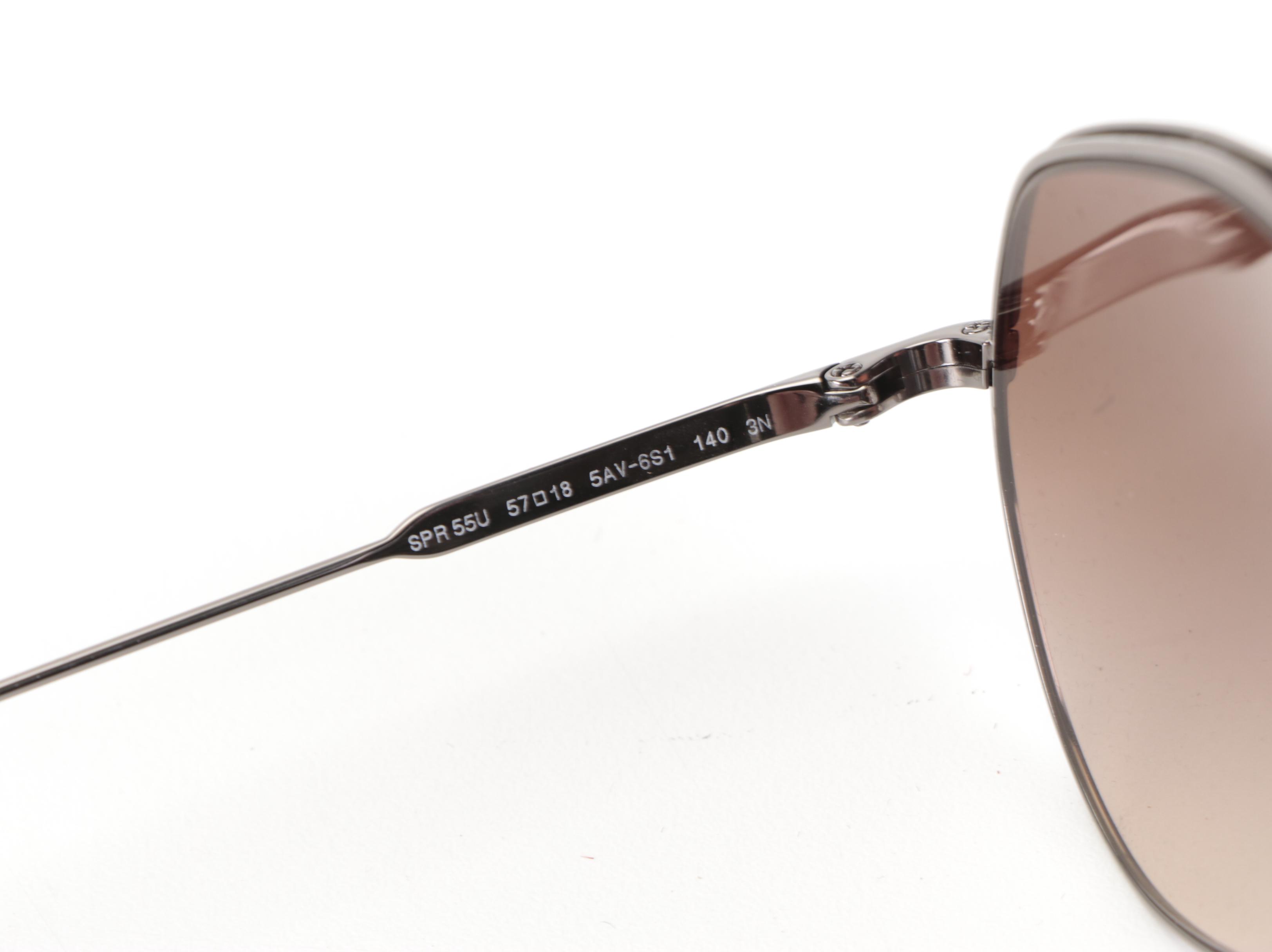 Prada SPR55U Conceptual Metal Sunglasses with Case and Box