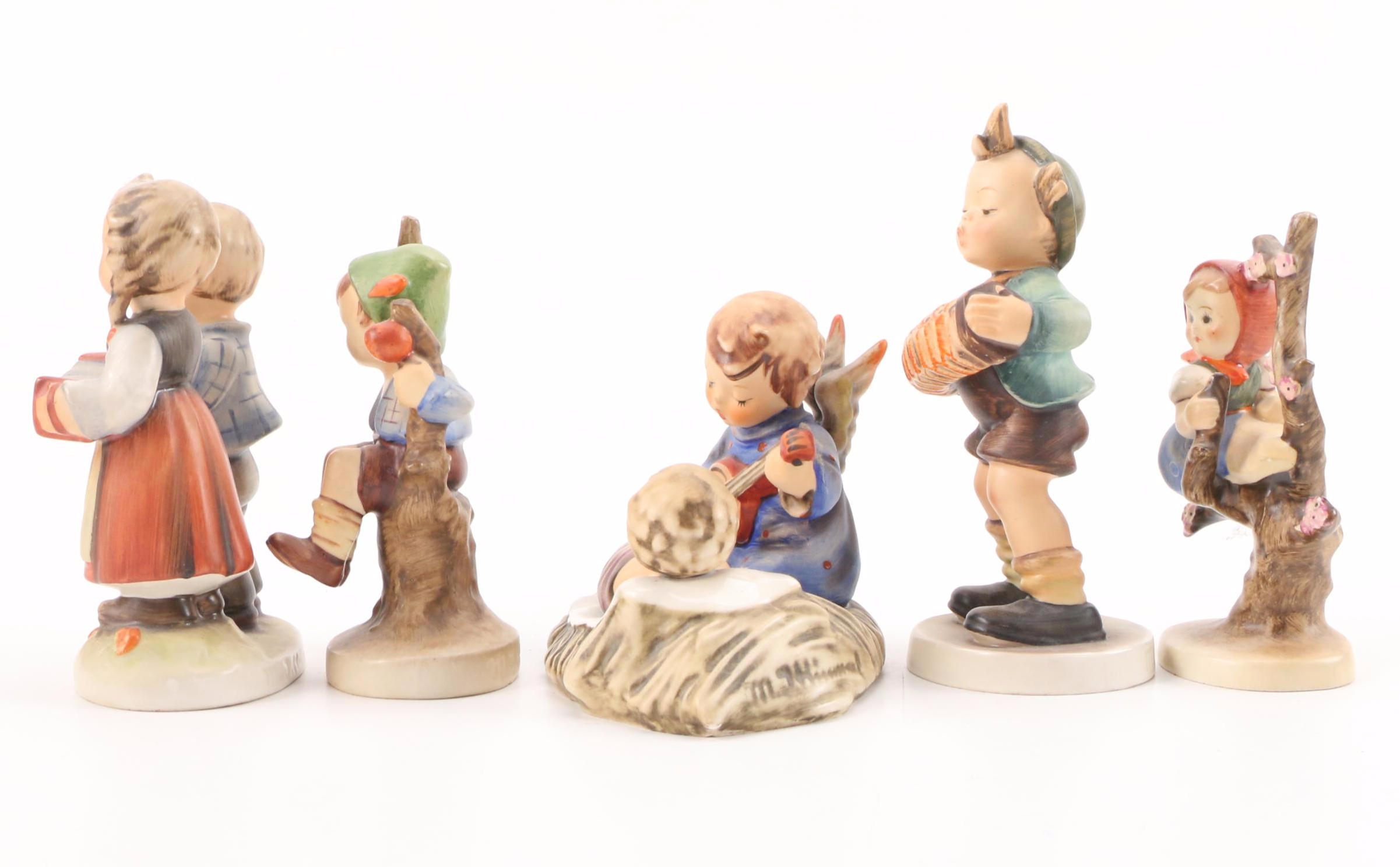 Goebel "Band Leader", "Little Drummer" with Other Porcelain Hummel Figurines