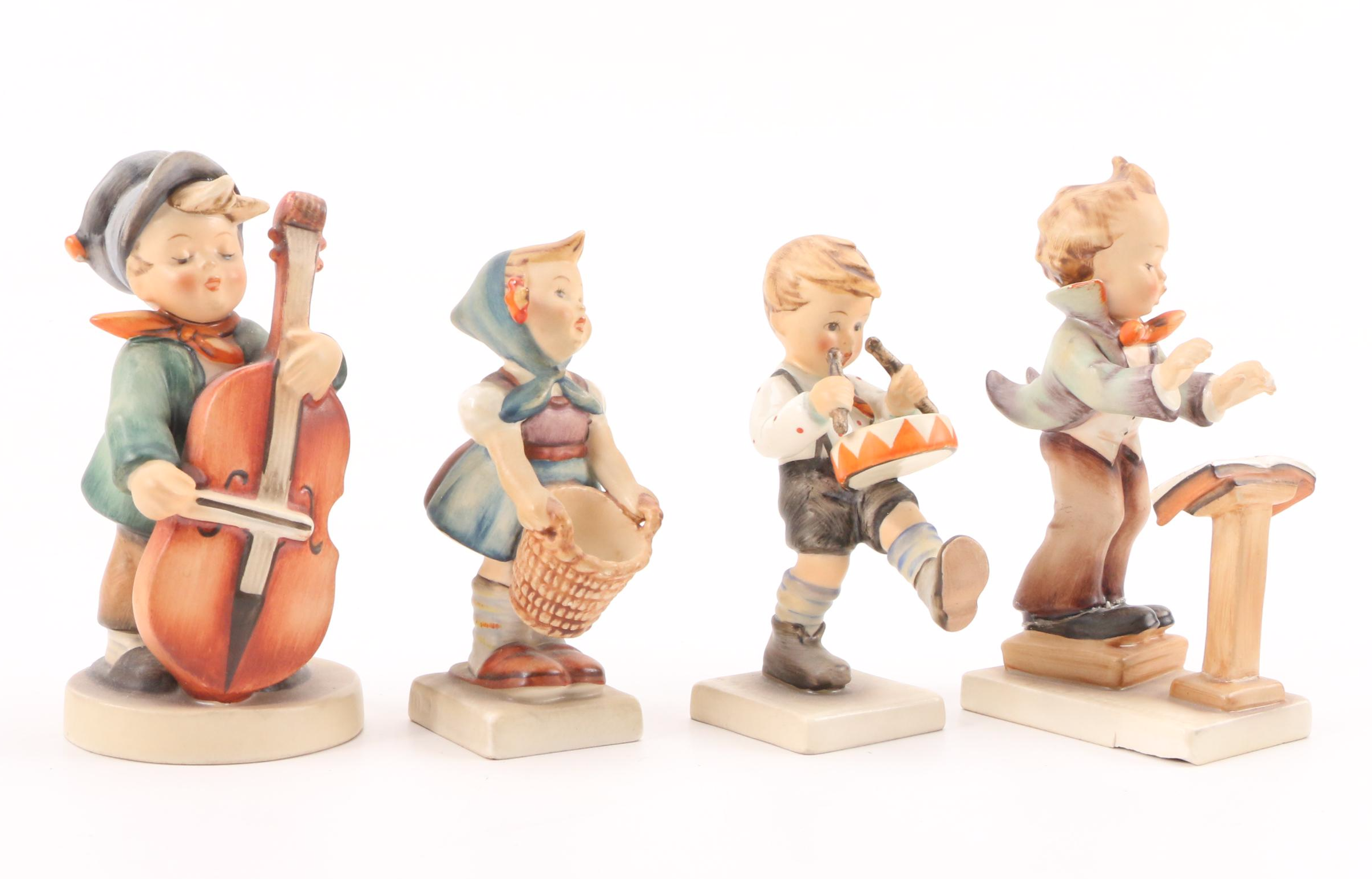 Goebel "Band Leader", "Little Drummer" with Other Porcelain Hummel Figurines