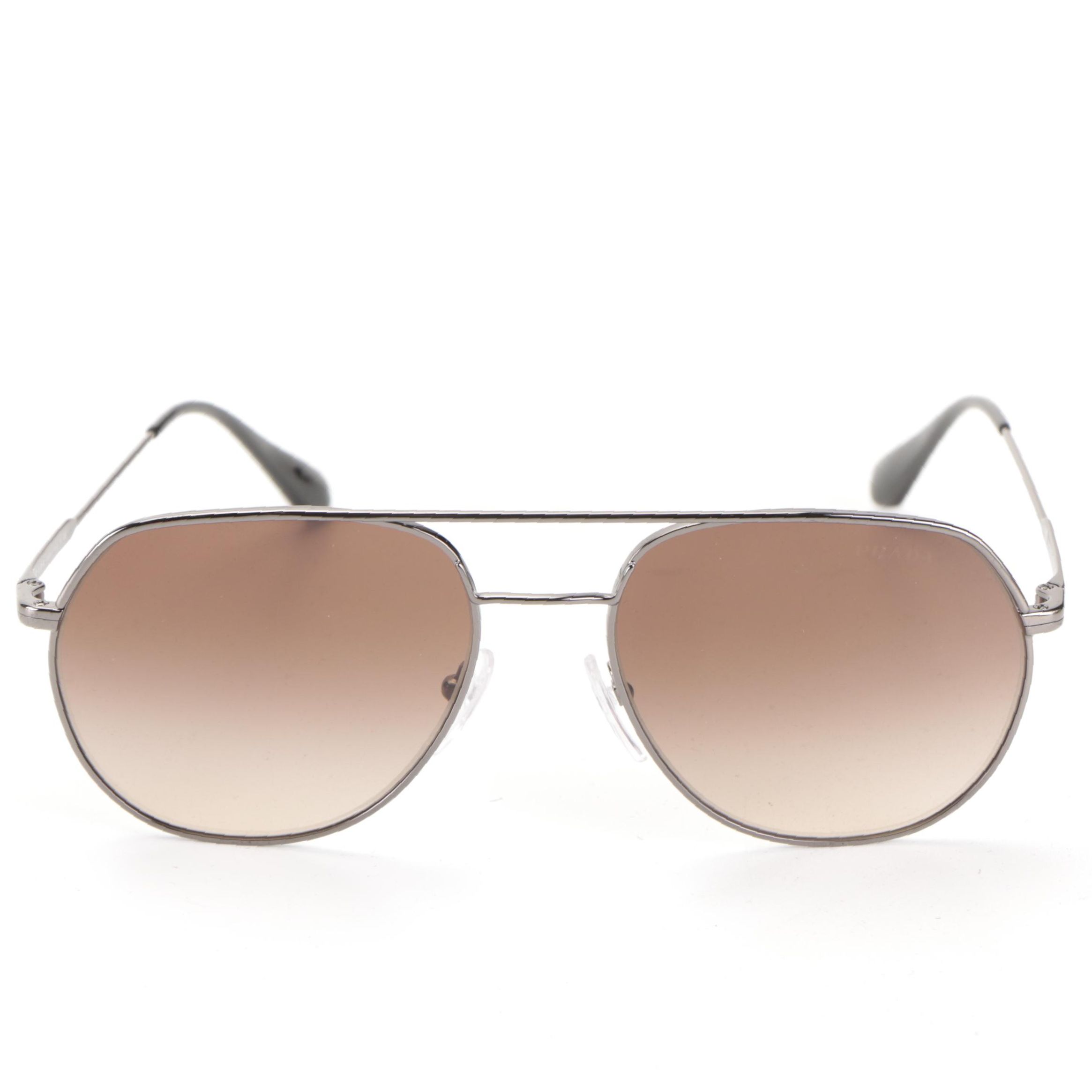 Prada SPR55U Conceptual Metal Sunglasses with Case and Box