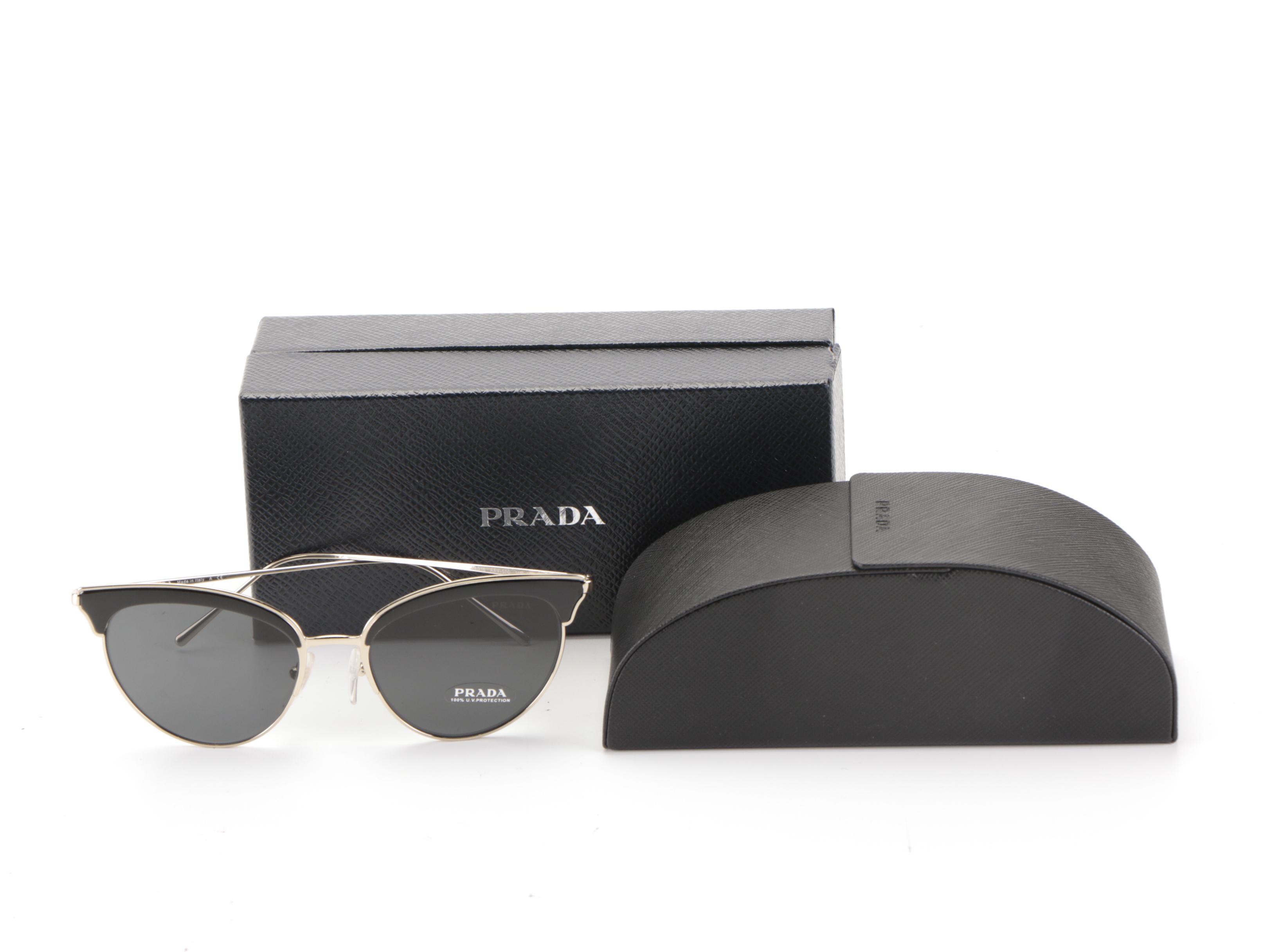 Prada SPR60V Modified Cat Eye Style Sunglasses with Case and Box