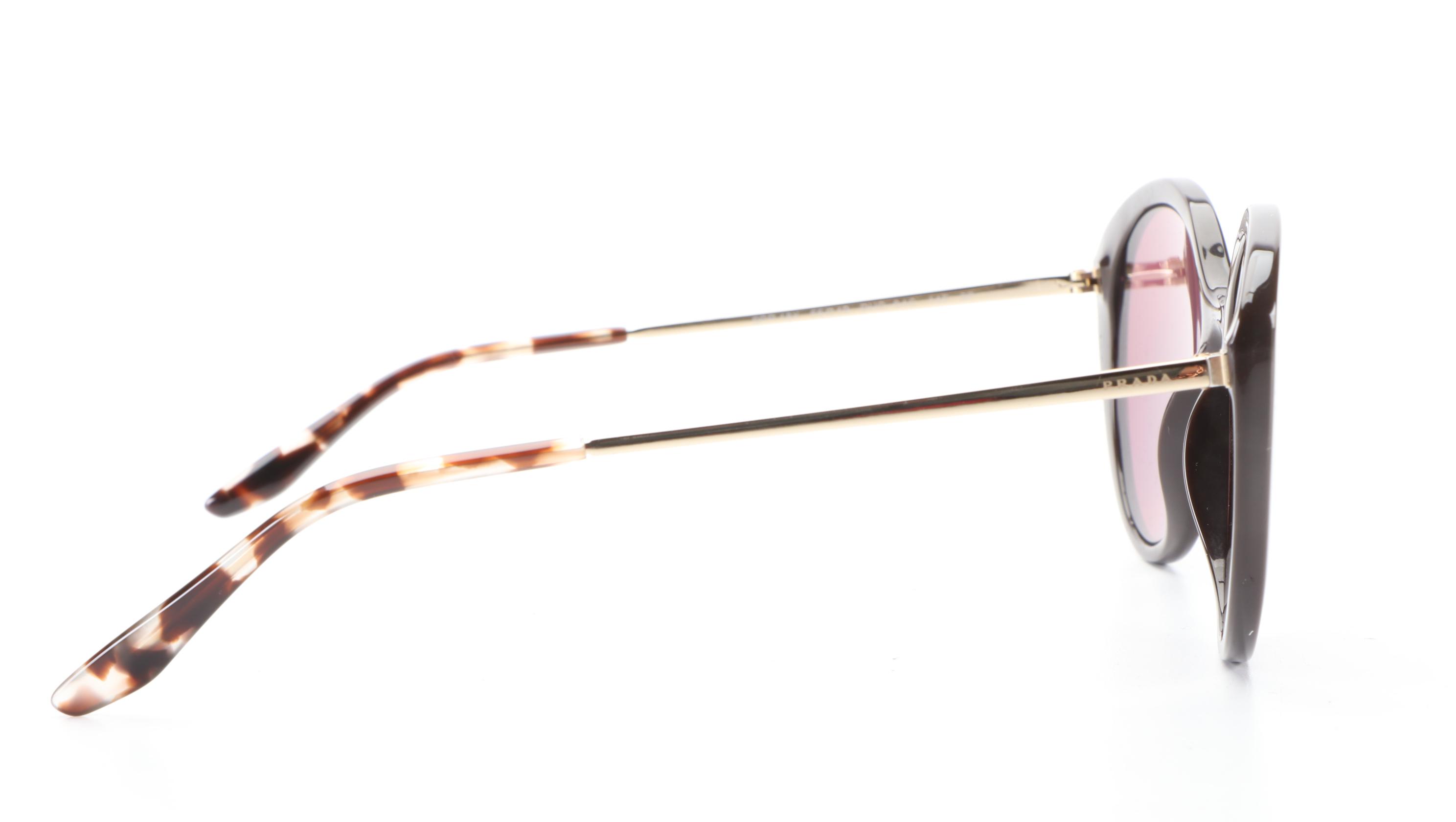 Prada SPR18X Brown/Havana Frame Red Lens Polarized Sunglasses with Case and Box